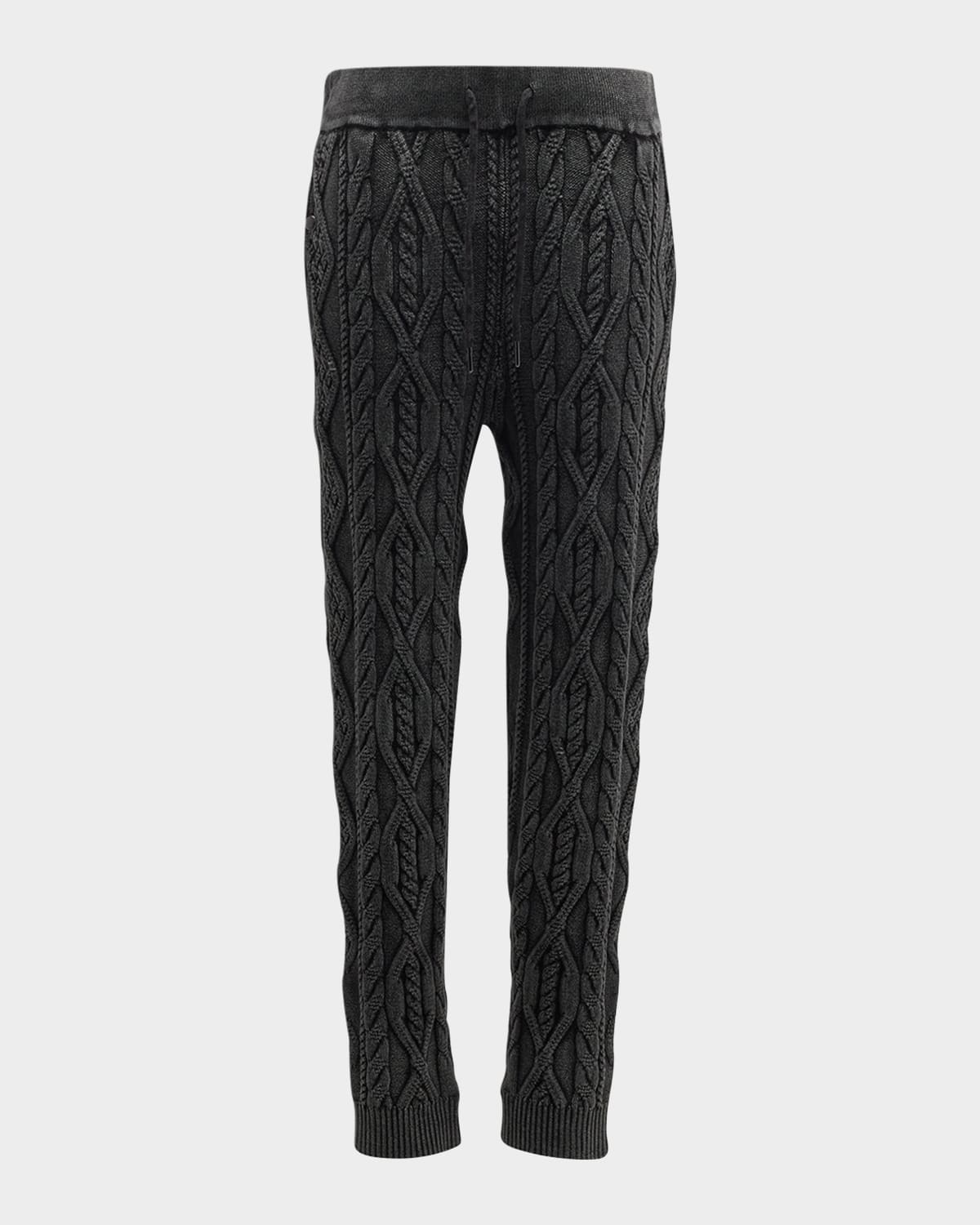 SER.O.YA MEN'S ELIJAH CABLE-KNIT JOGGERS 