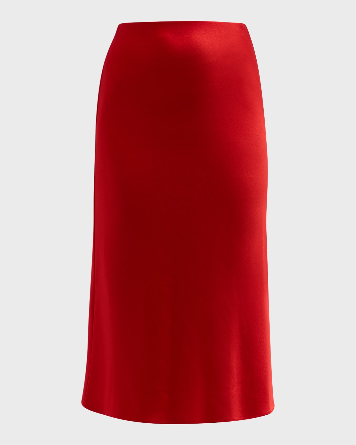 Shop Alice And Olivia Maeve Satin Slip Skirt In Bright Ruby