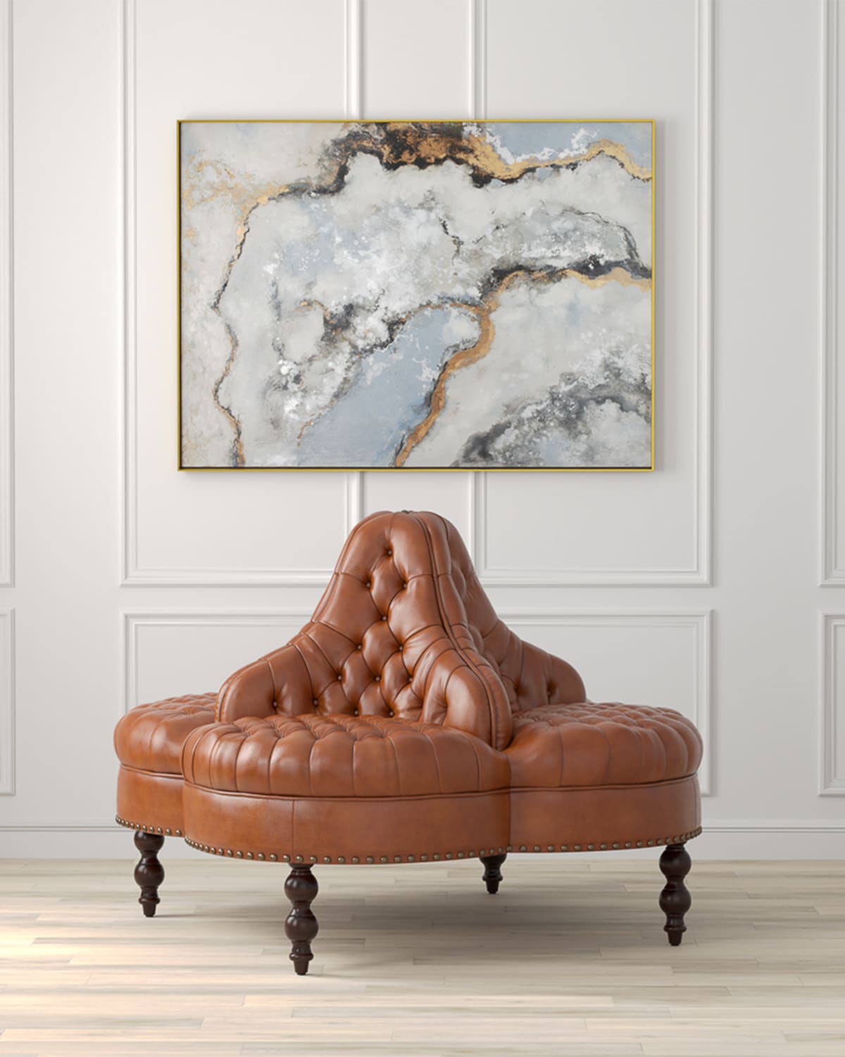 Sarreid Lobby Circular Sofa In Brown