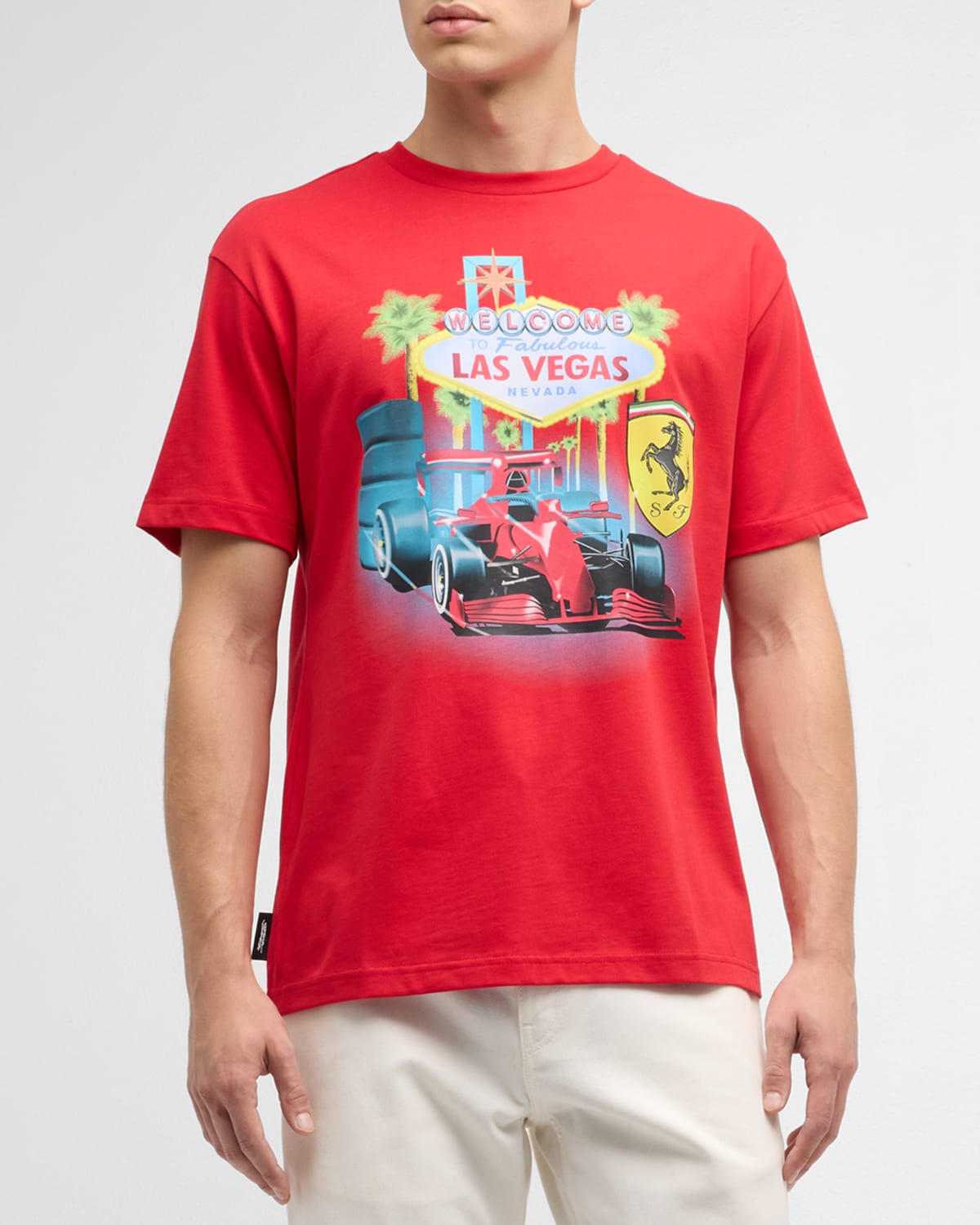Shop Puma Men's Scuderia Ferrari X Joshua Vides Racing T-shirt In Red