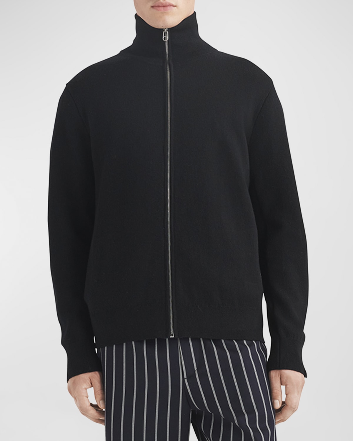 Shop Rag & Bone Men's York Andrew Zip-up Sweater In Black