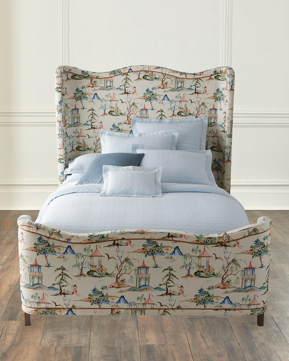 Massoud Grindel King Bed In Blue Multi