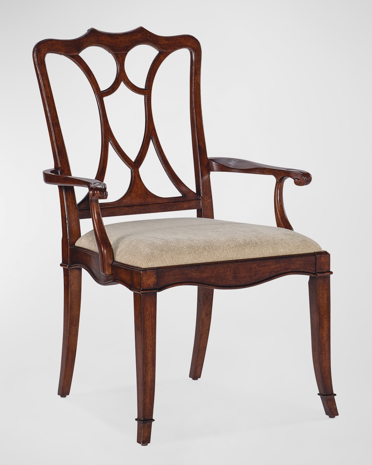Hooker Furniture Charleston Upholstered Dining Arm Chair In Brown
