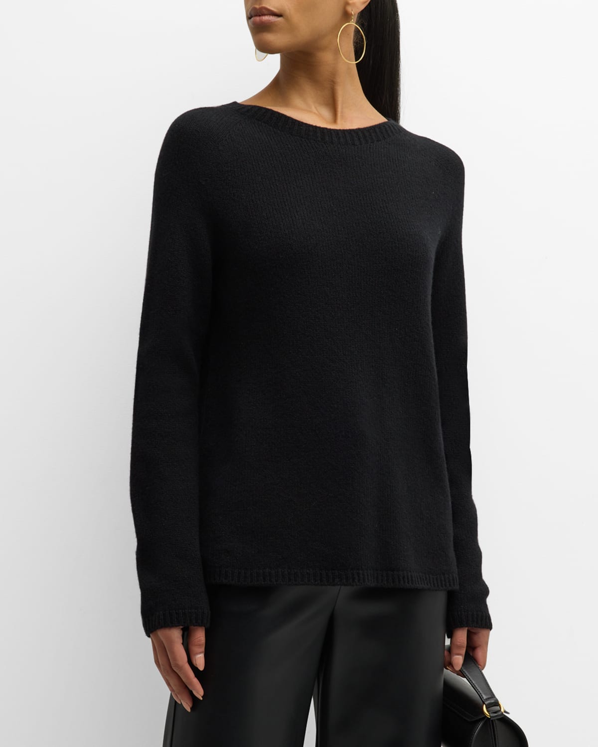 Shop Max Mara Georg Wool-cashmere Crewneck Sweater In Black