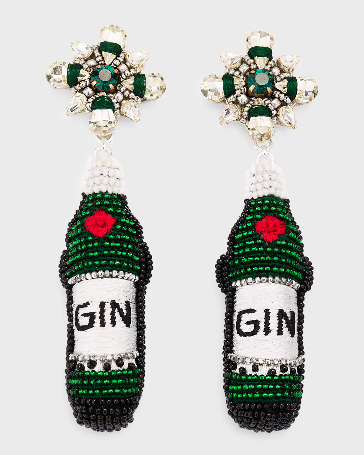 Mignonne Gavigan Gin Bottle Drop Earrings In Green