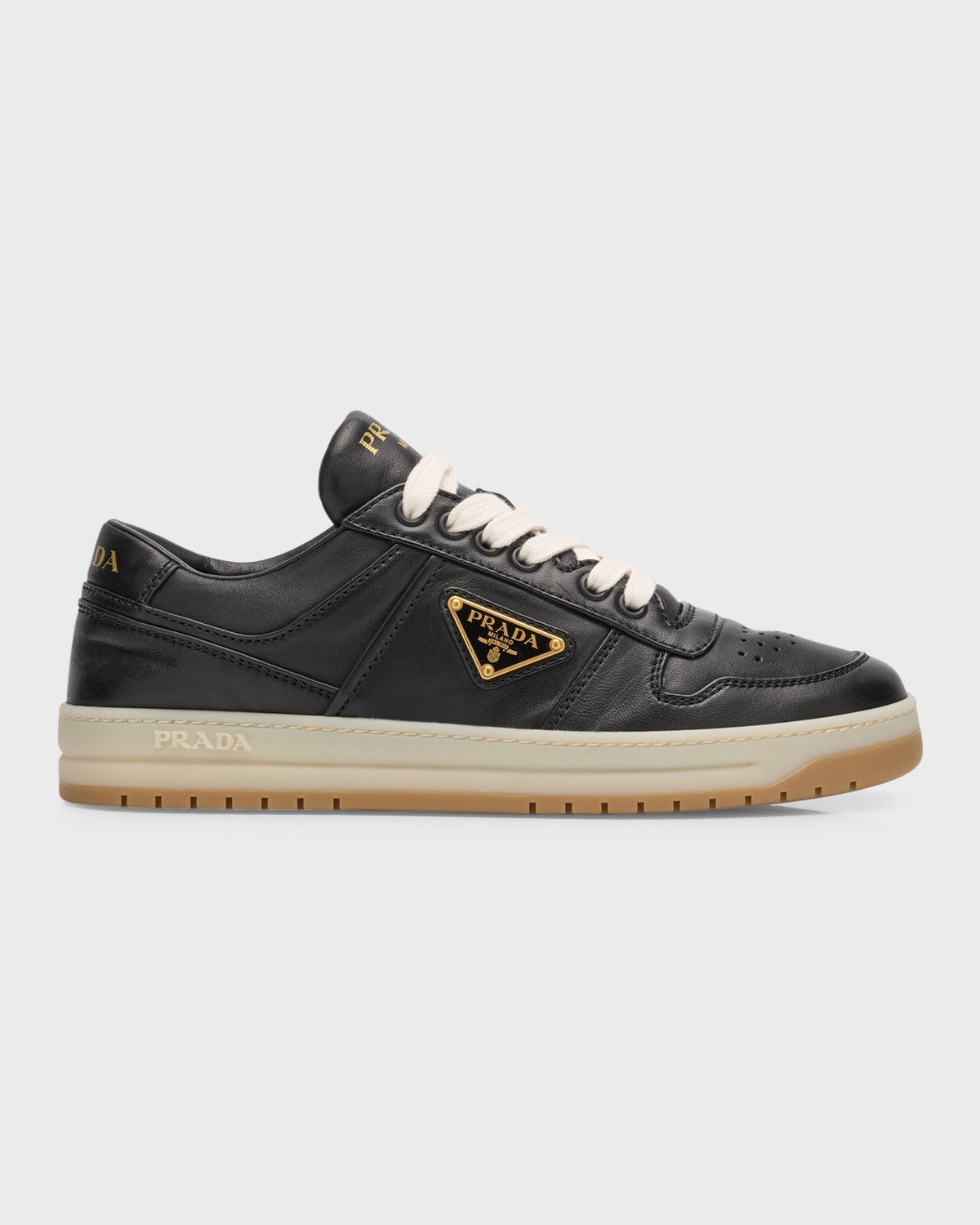 Prada Downtown Nappa Leather Sneakers In Nero