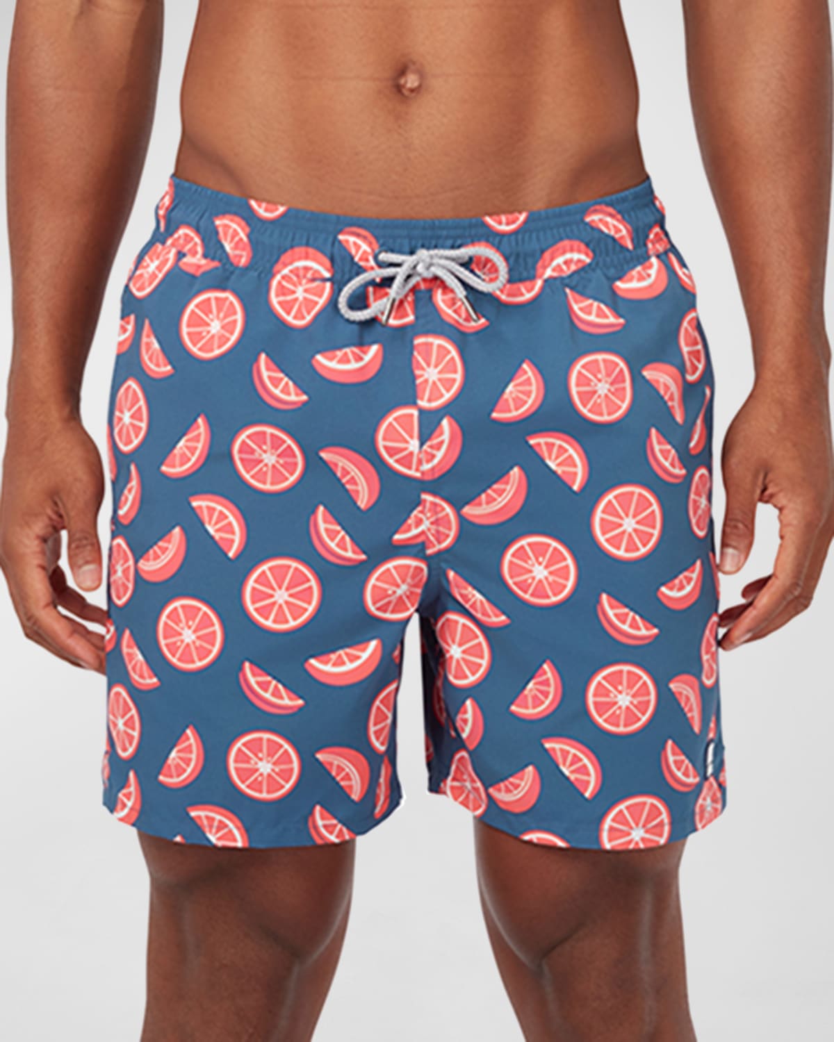 Shop Tom & Teddy Men's Citrus-print Swim Shorts In Blue/rouge