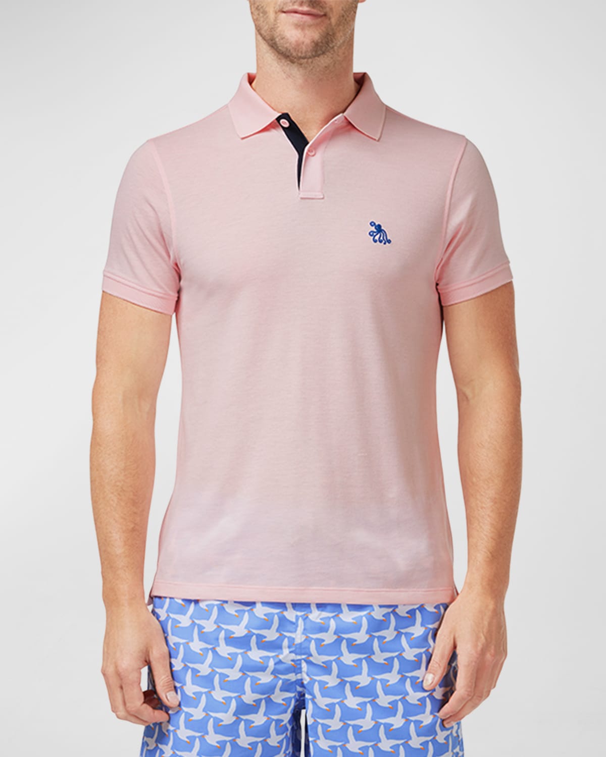 Tom & Teddy Men's Soft Pima Cotton Polo Shirt In Pastel Pink
