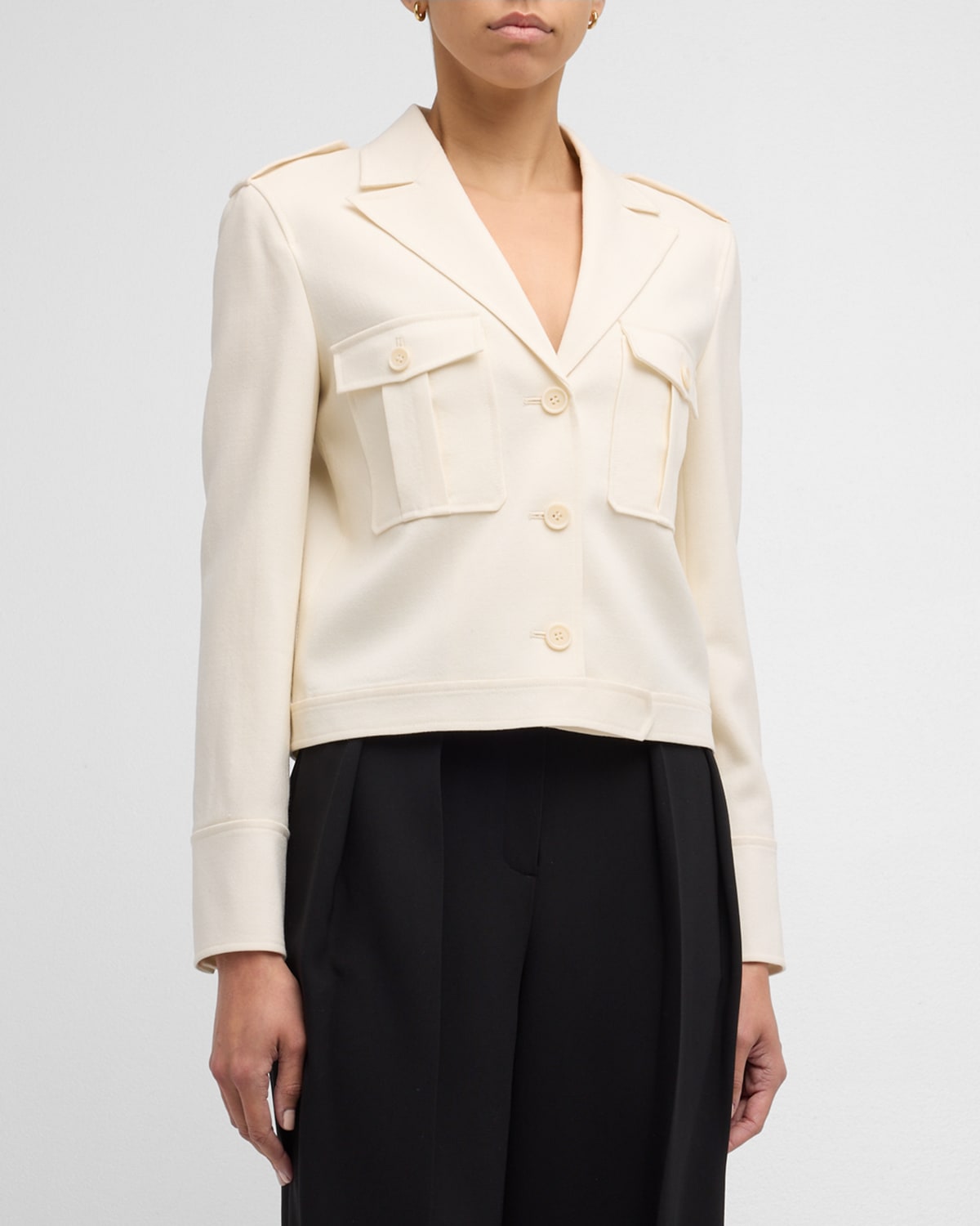 Theory Peak-lapeled Wool-blend Jacket In Iv