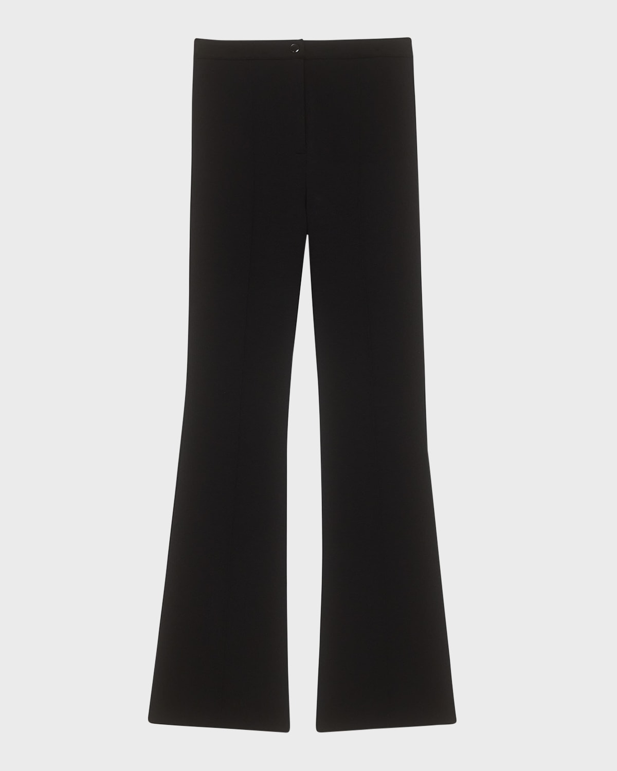 Shop Theory Compact Crepe Flare Pants In Black