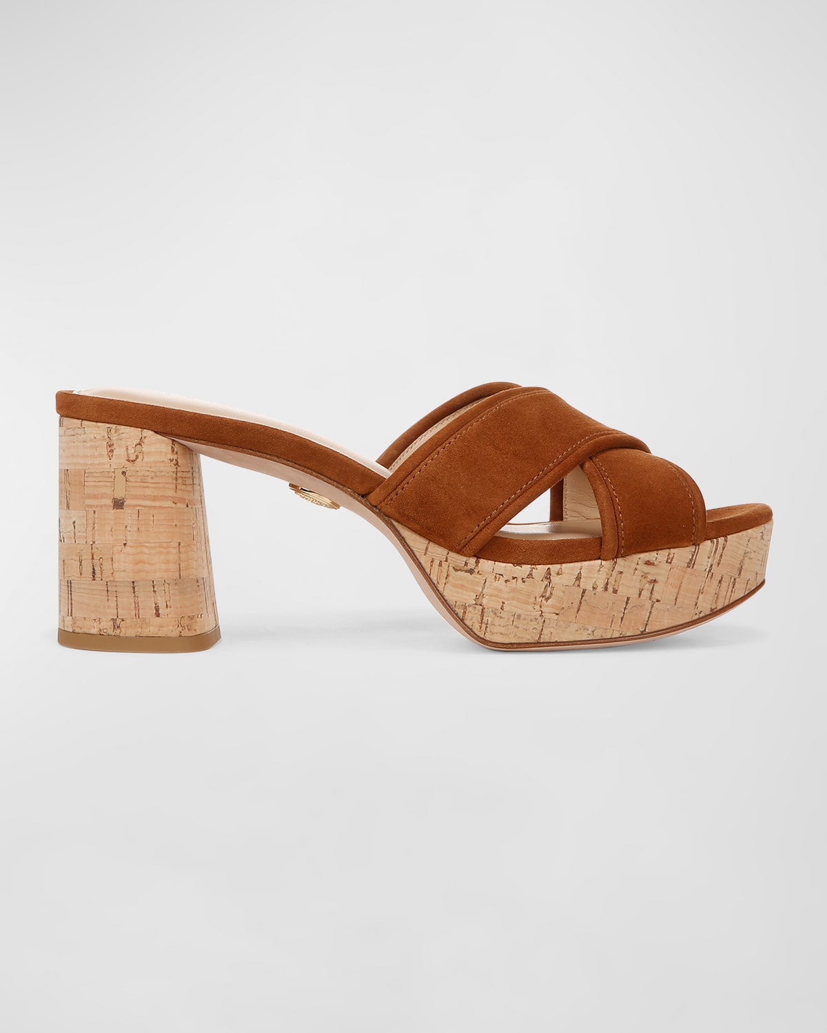 Shop Veronica Beard Dory Suede Crisscross Sandals In Caramel