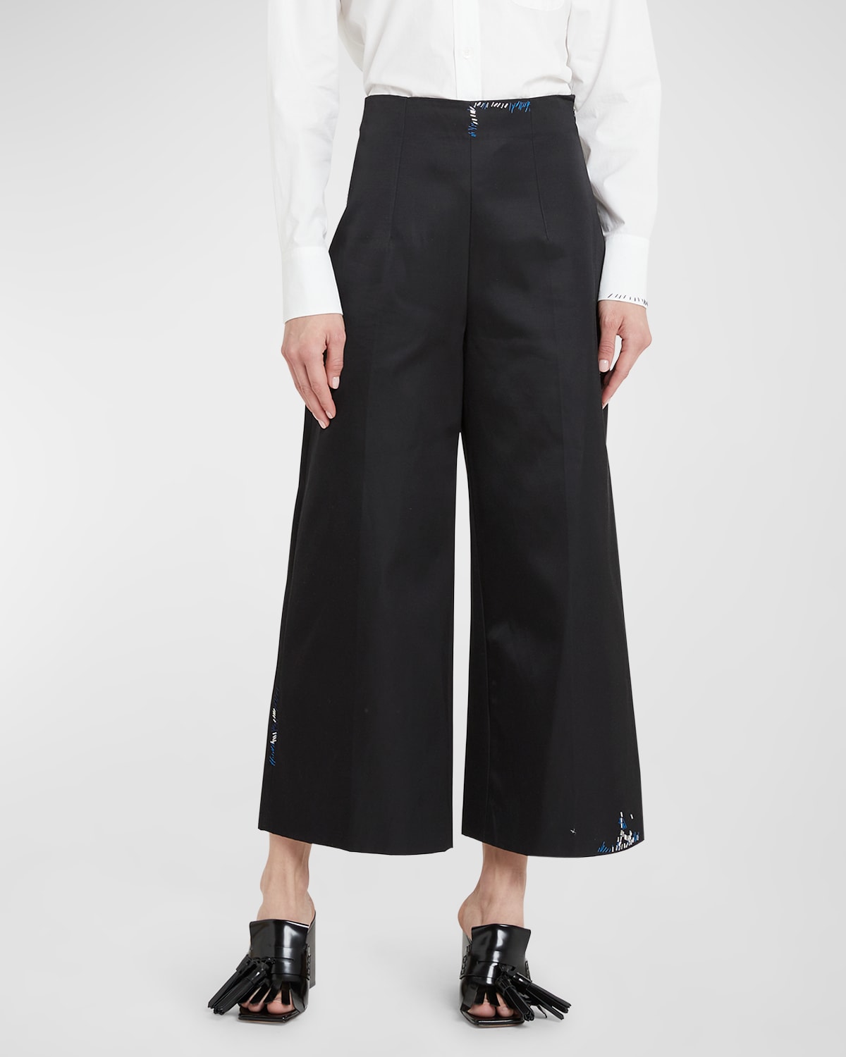 Marni High-waisted Trousers In Black
