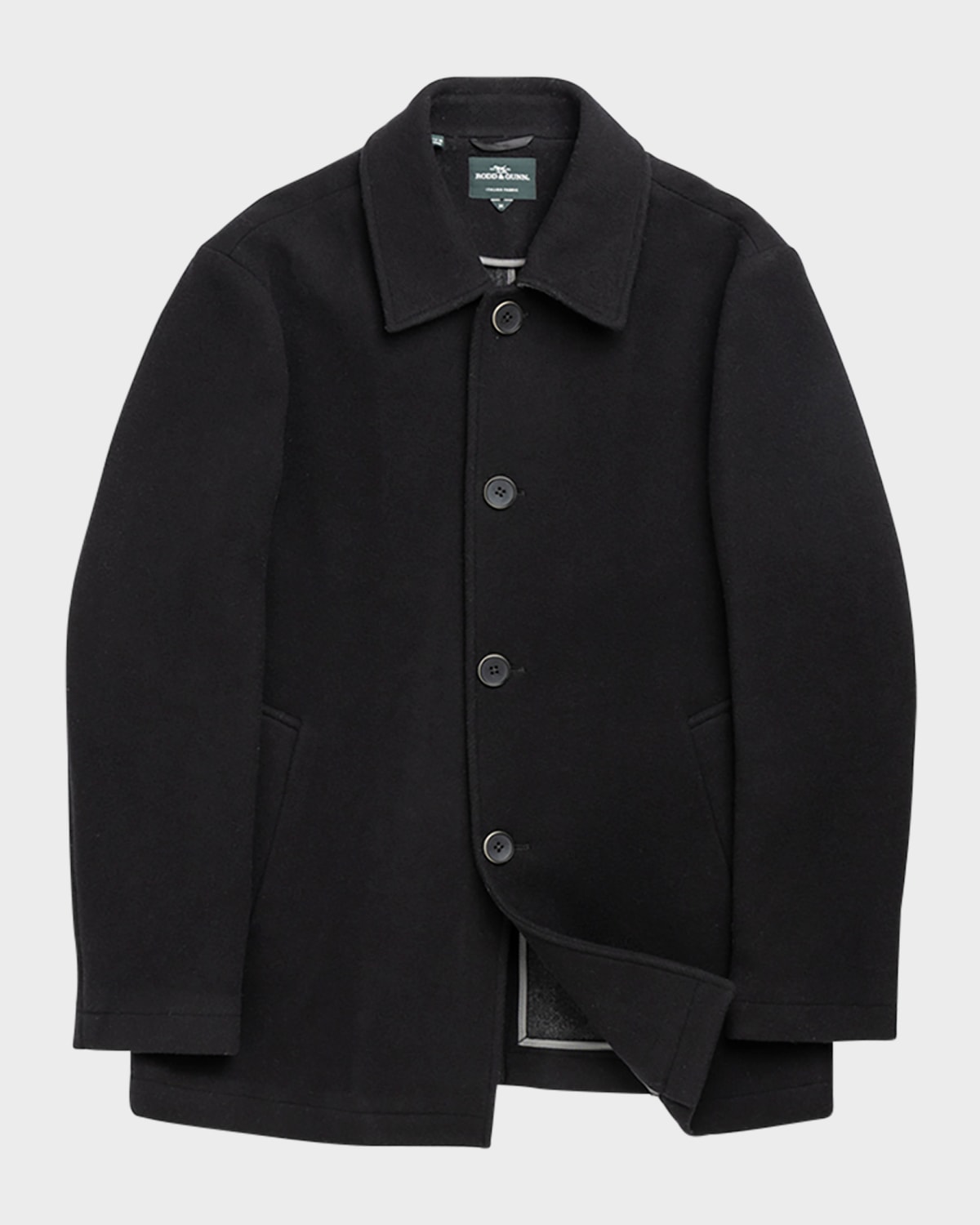Rodd & Gunn Berkely Wool Blend City Coat In Pitch