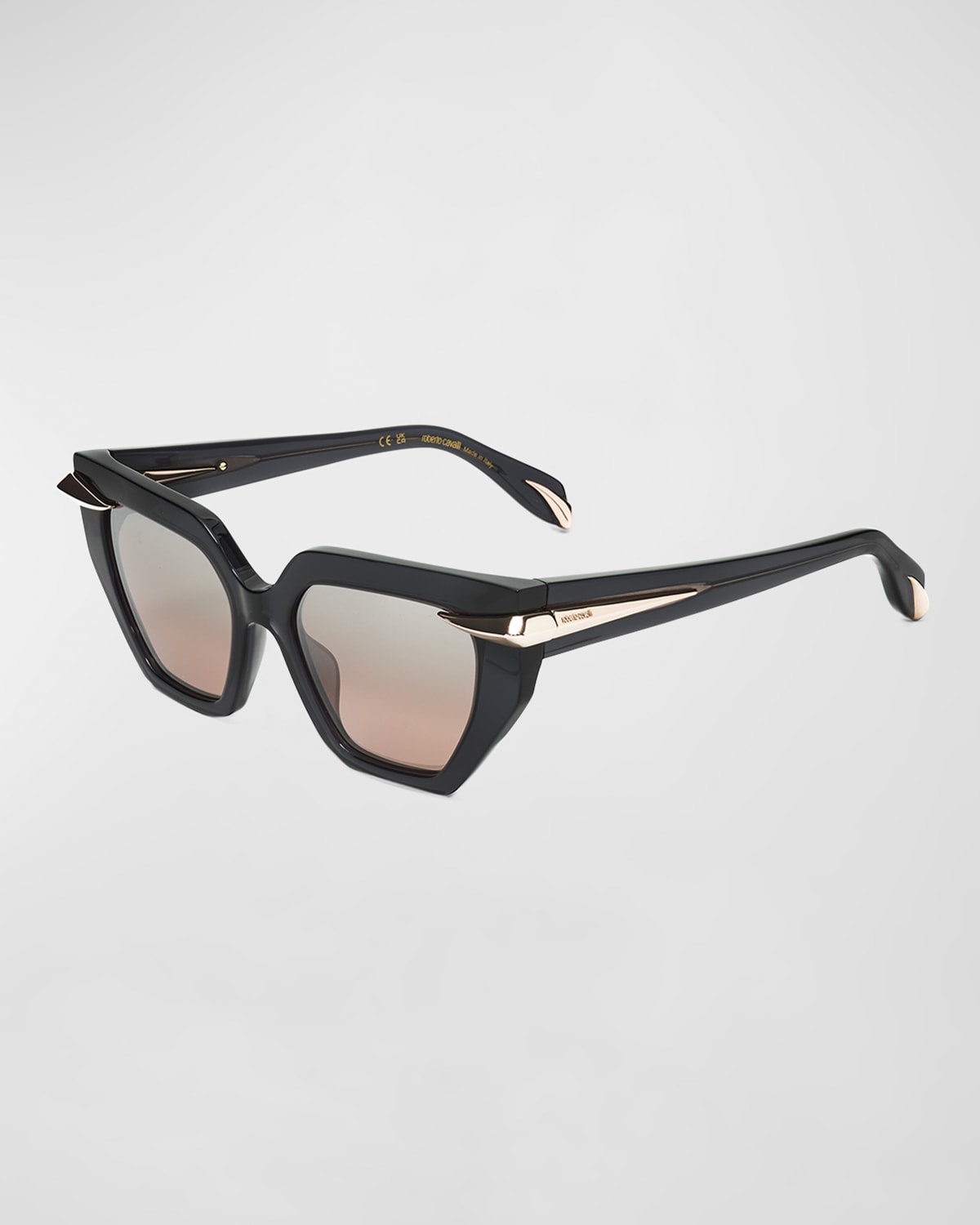 ROBERTO CAVALLI EMBELLISHED ACETATE BUTTERFLY SUNGLASSES 