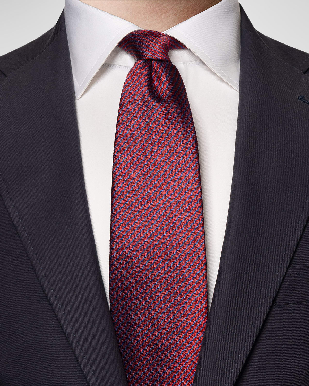 Eton Men's Striped Woven Silk Tie In Pink/red