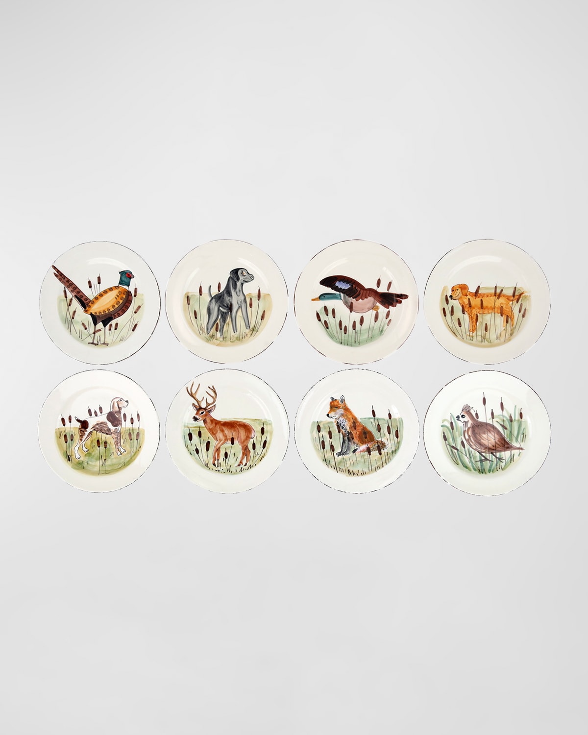 Vietri Wildlife 8-piece Assorted Dinner Plate Set