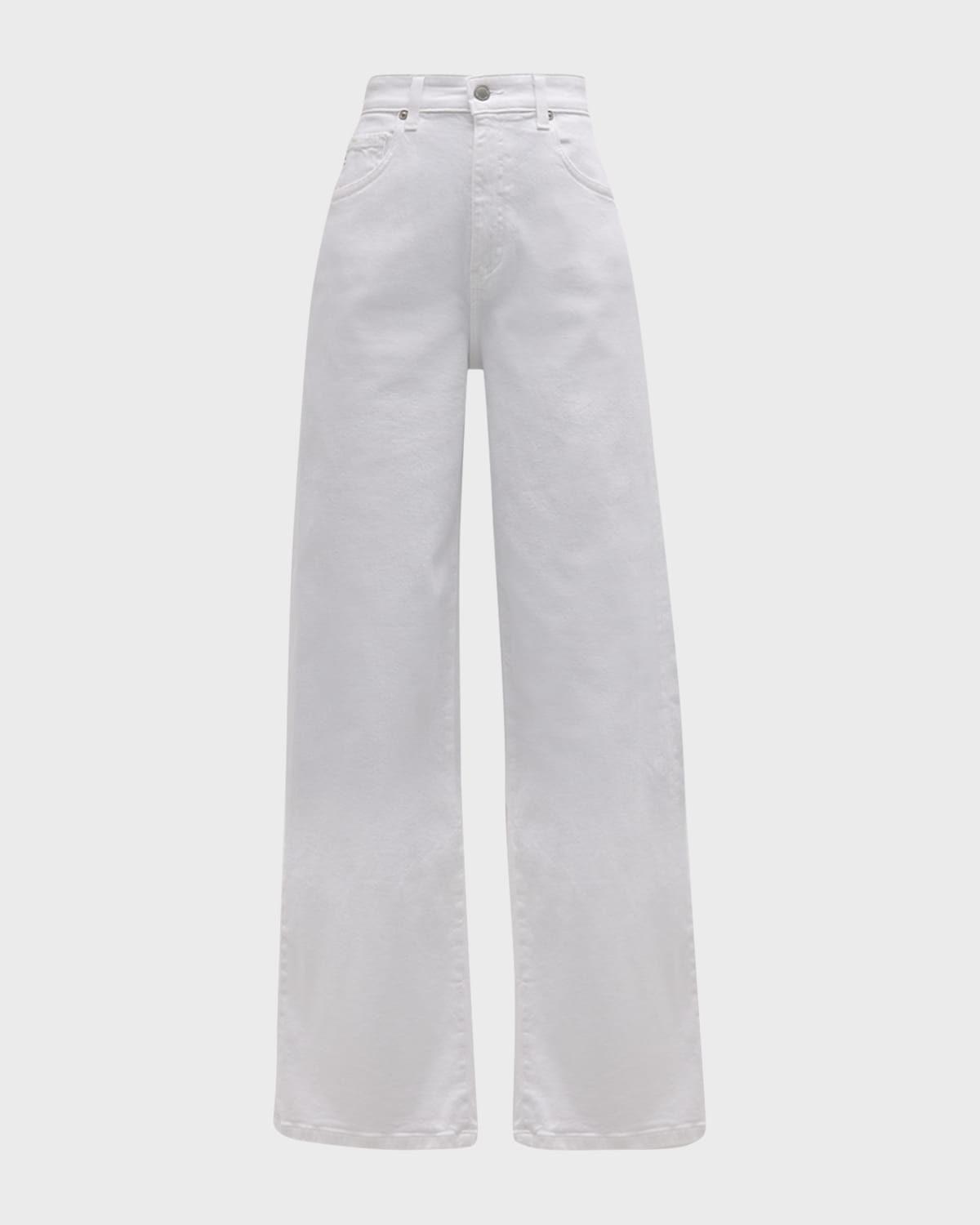 Ag Deven High-rise Ultra Wide-leg Jeans In Cloud White