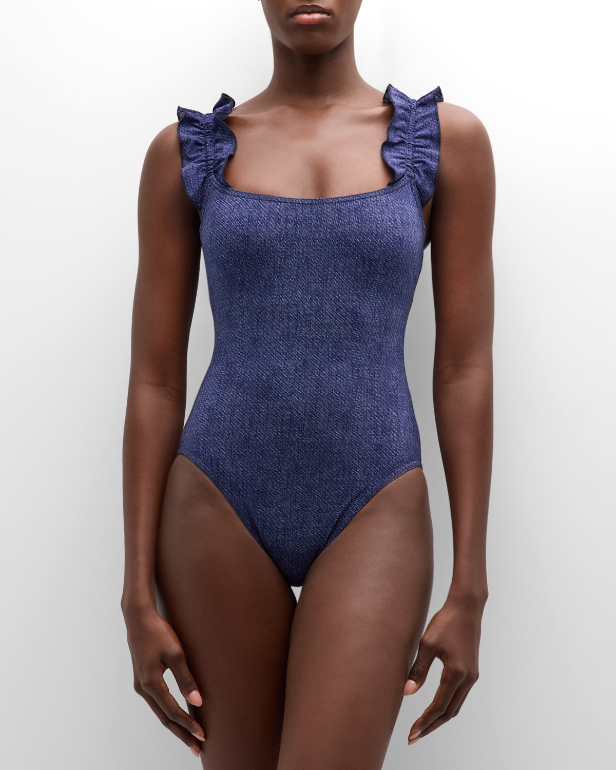 Karla Colletto Nori Denim Silent Underwire One-piece Swimsuit