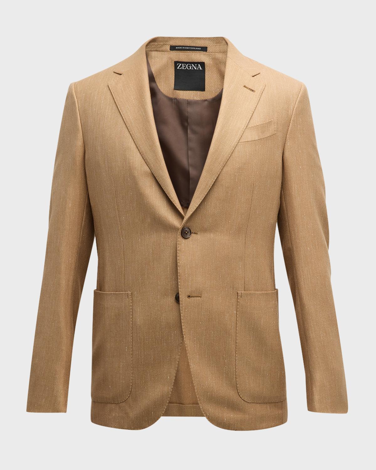 ZEGNA Men's Cashmere-Blend Twill Blazer