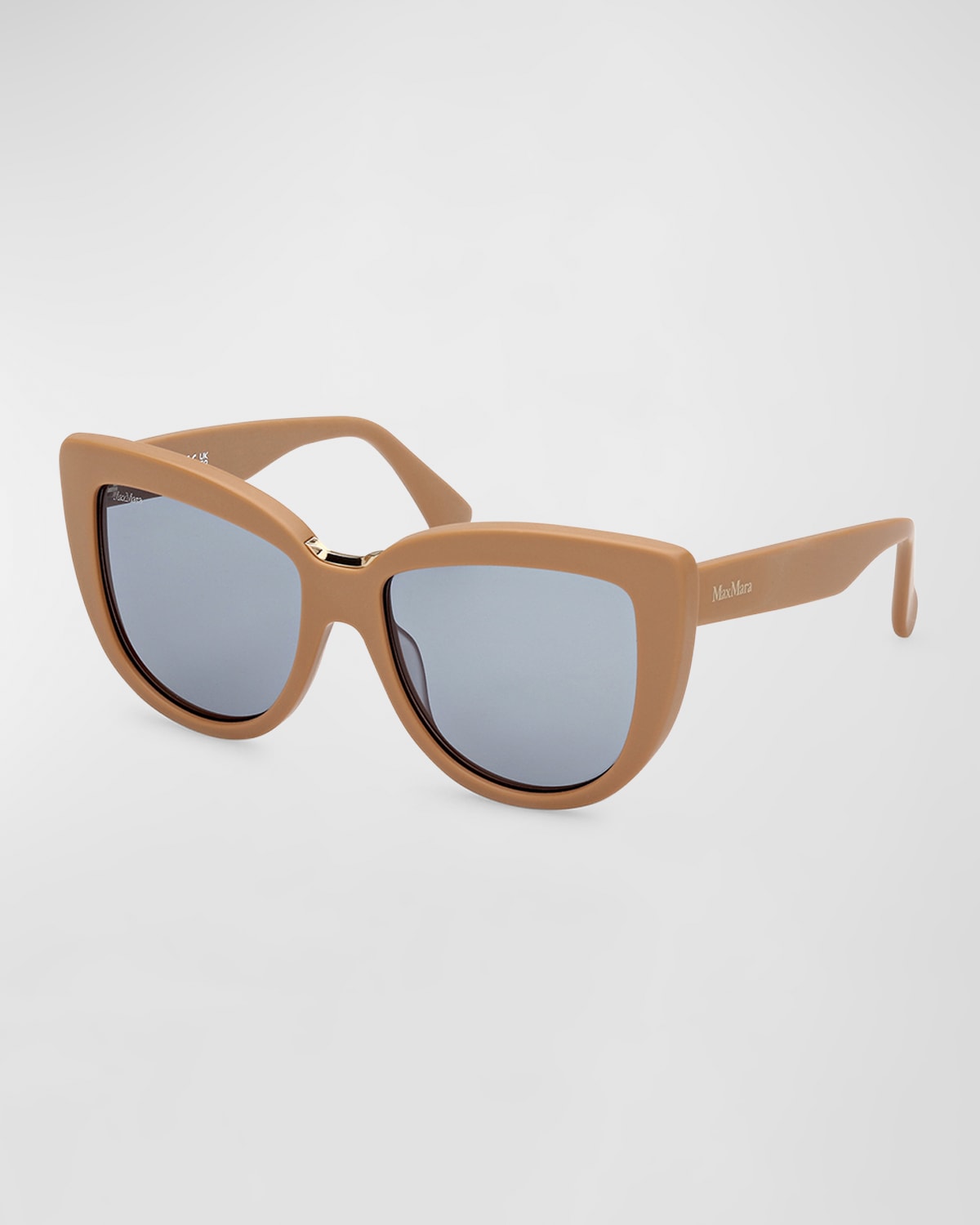 Max Mara Spark2 Acetate Cat-eye Sunglasses In Matte Camel Green