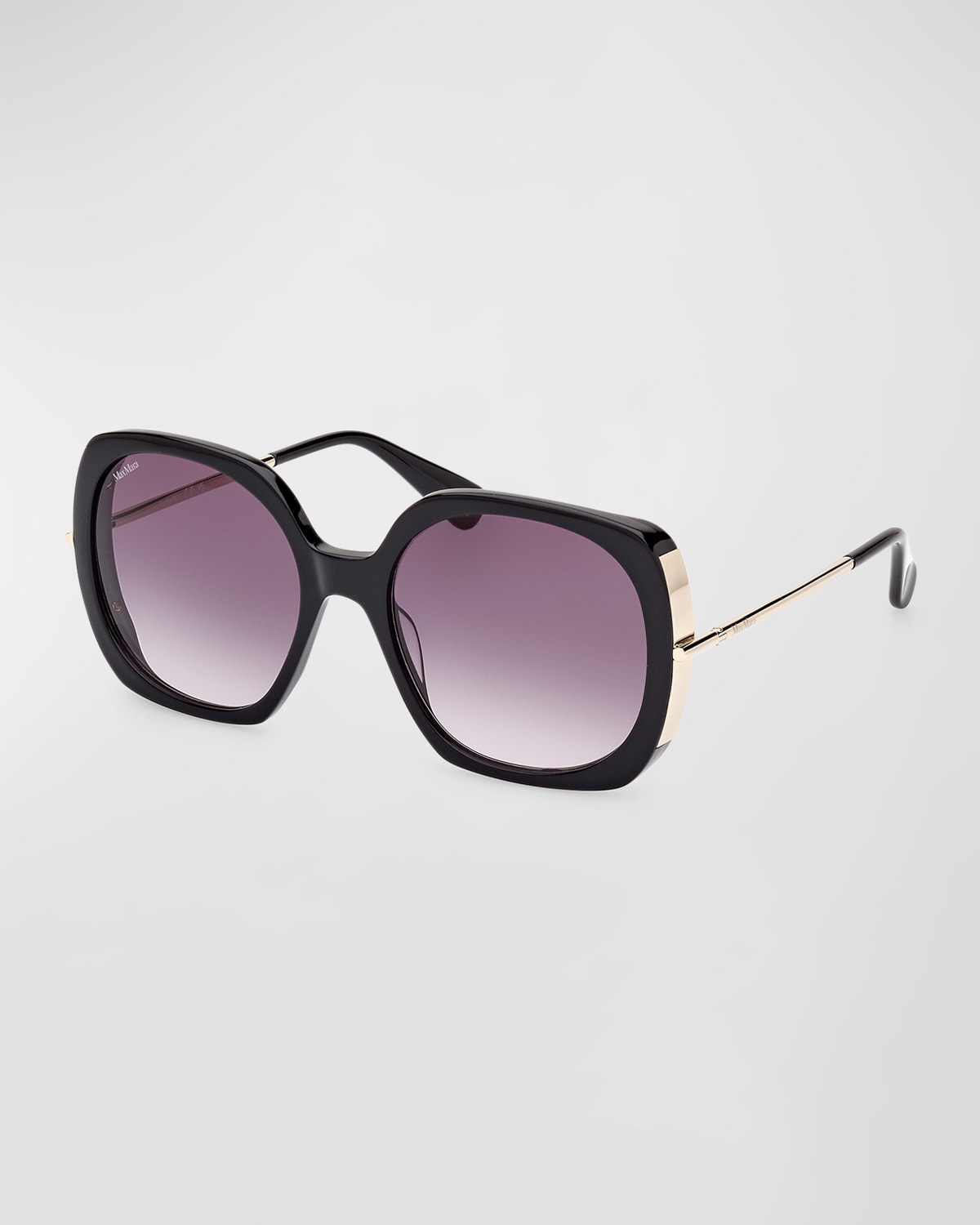 Max Mara Malibu Mixed-media Butterfly Sunglasses In Shiny Black Shiny