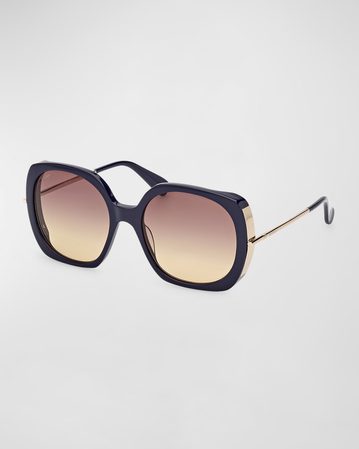 Max Mara Women's Malibu9 58mm Butterfly Sunglasses In Shiny Navy Shiny