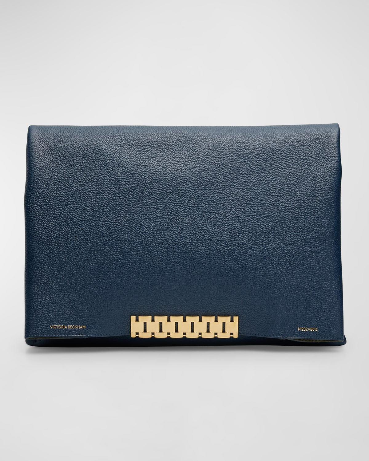 Victoria Beckham Jumbo Chain Pouch Clutch Bag In Midnight Blue