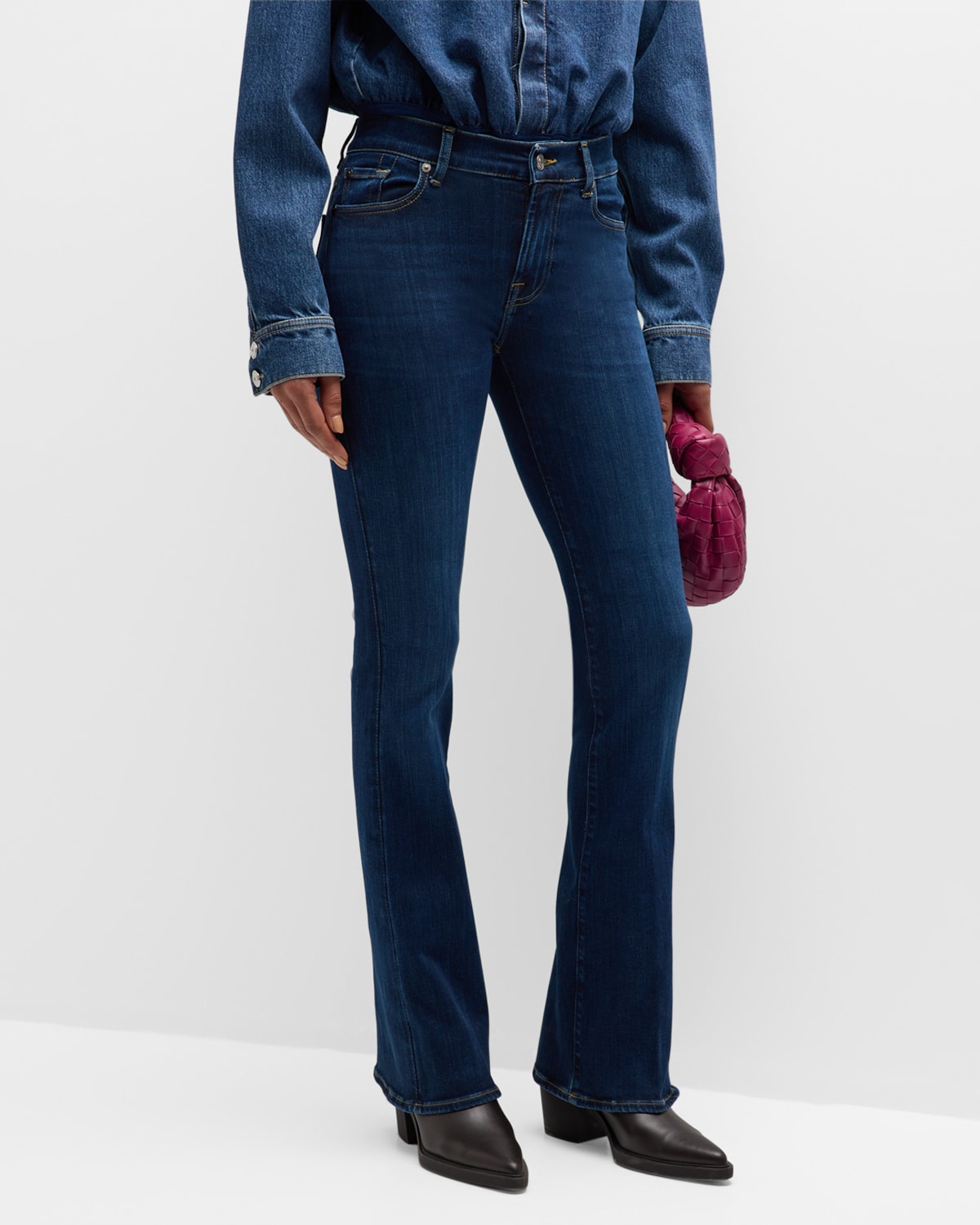 7 For All Mankind Embellished Bootcut Jeans In Opulent