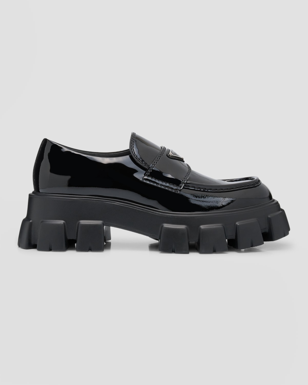 Prada Men's Monolith Brushed Leather Penny Loafers In Nero