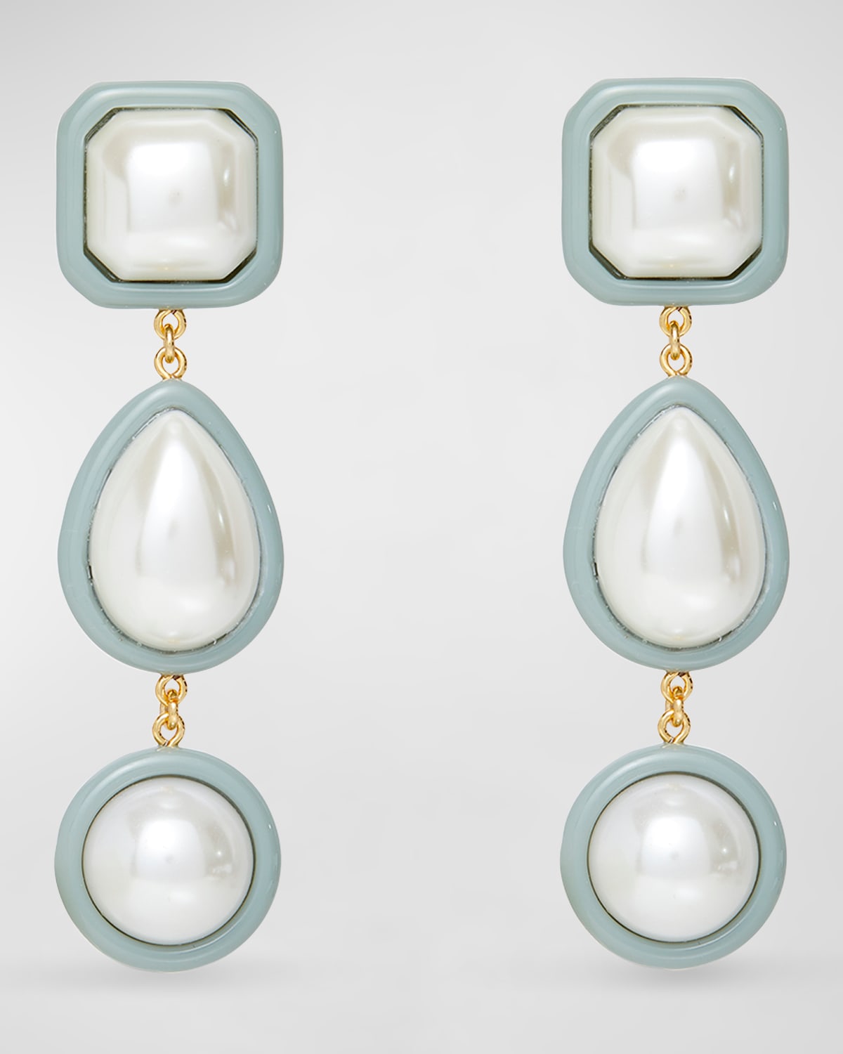 LELE SADOUGHI RESIN PEARL LINEAR EARRINGS