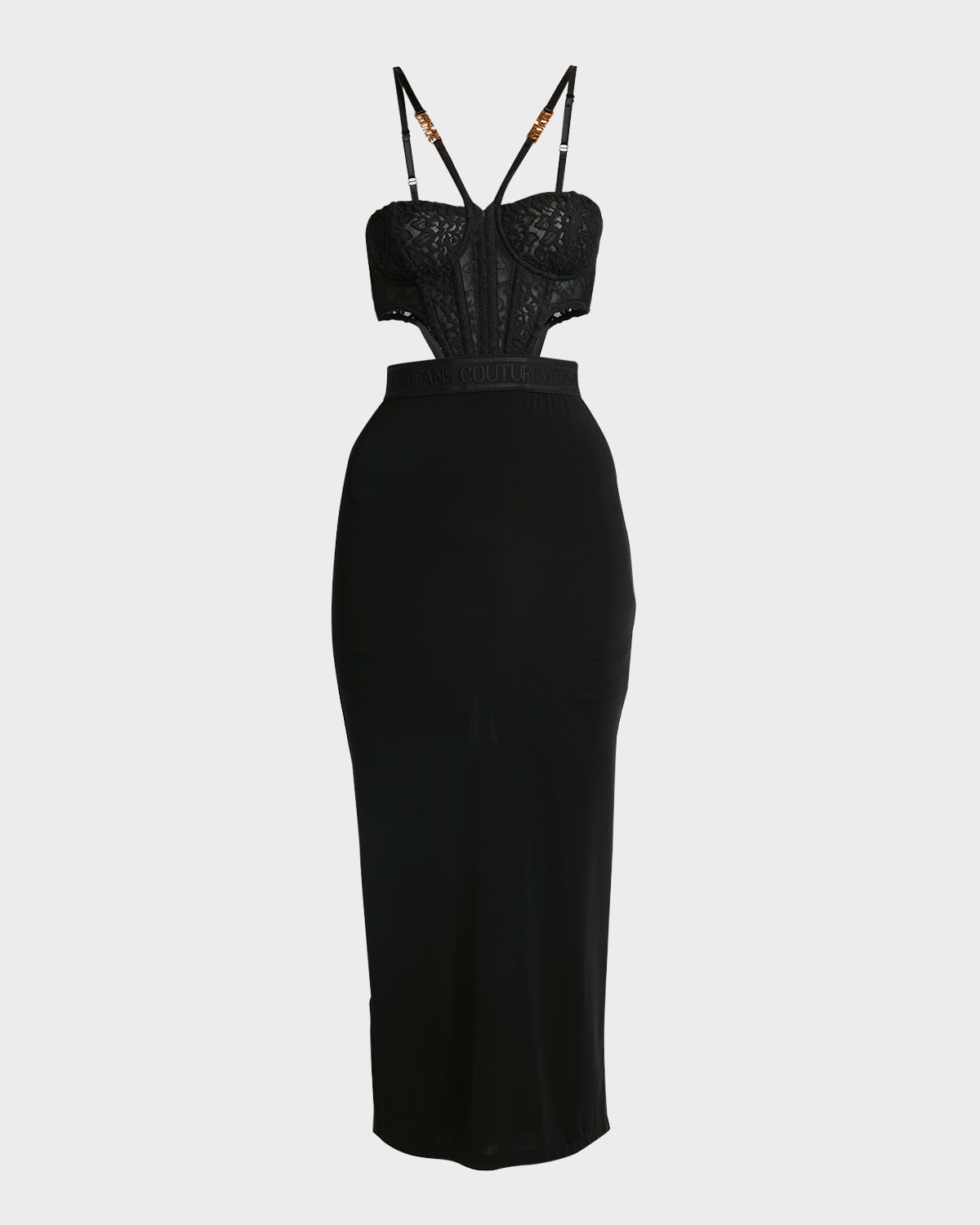 Lace Bustier Midi Bodycon Dress