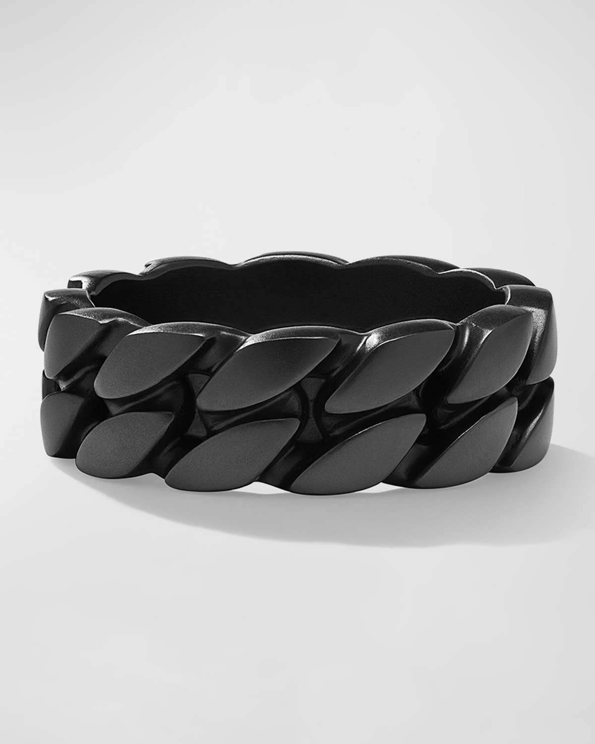 Men's Curb Chain Ring in Black Titanium, 8mm