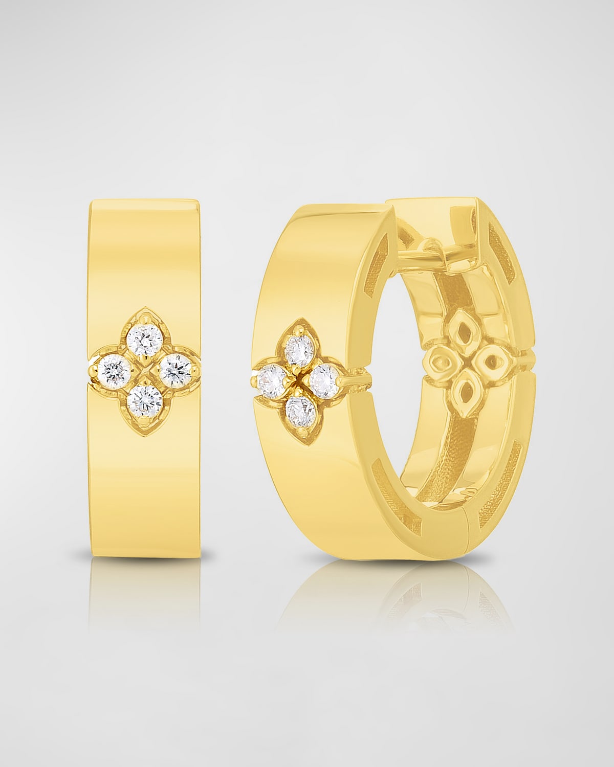 Roberto Coin 18k Yellow Gold Diamond Verona Earrings, 15mm