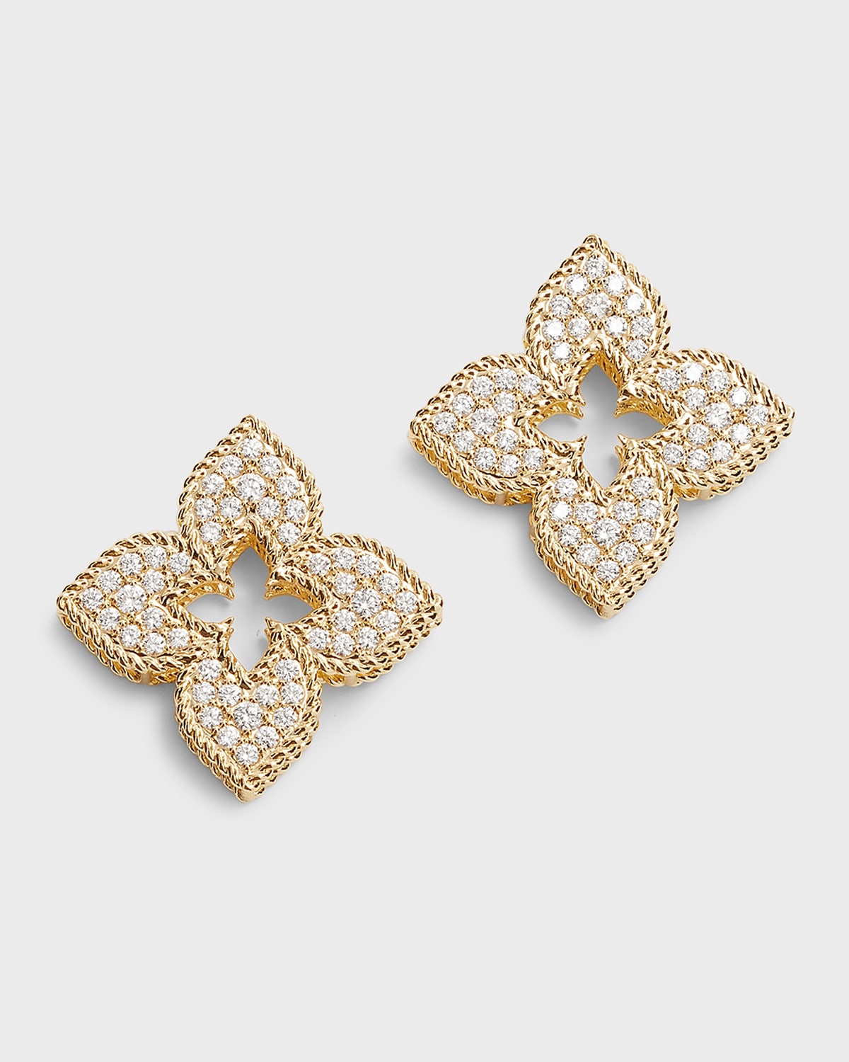 18K Yellow Gold Venetian Princess Diamond Earrings, 20mm