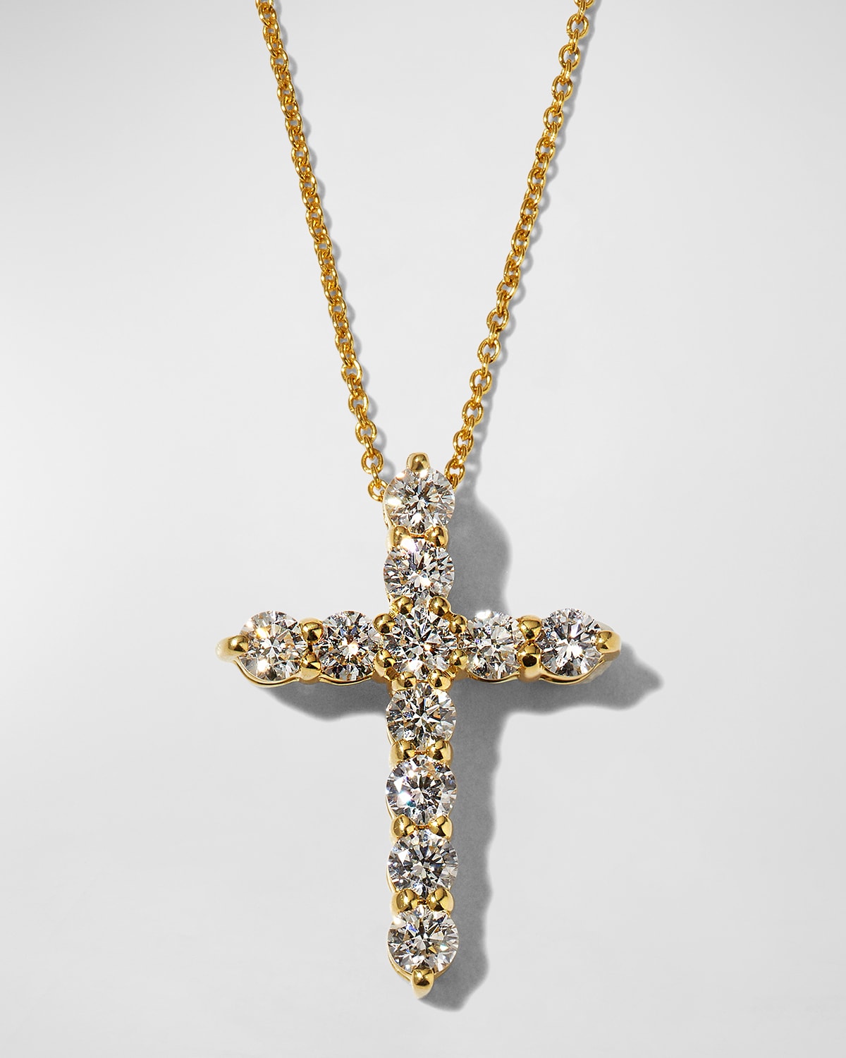 Roberto Coin 18K Diamond Cross Necklace, 20x15mm