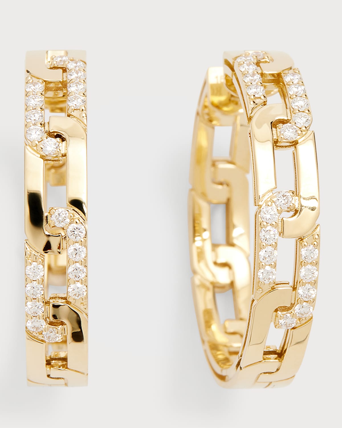 18K Yellow Gold Diamond Navarra Hoop Earrings, 25mm