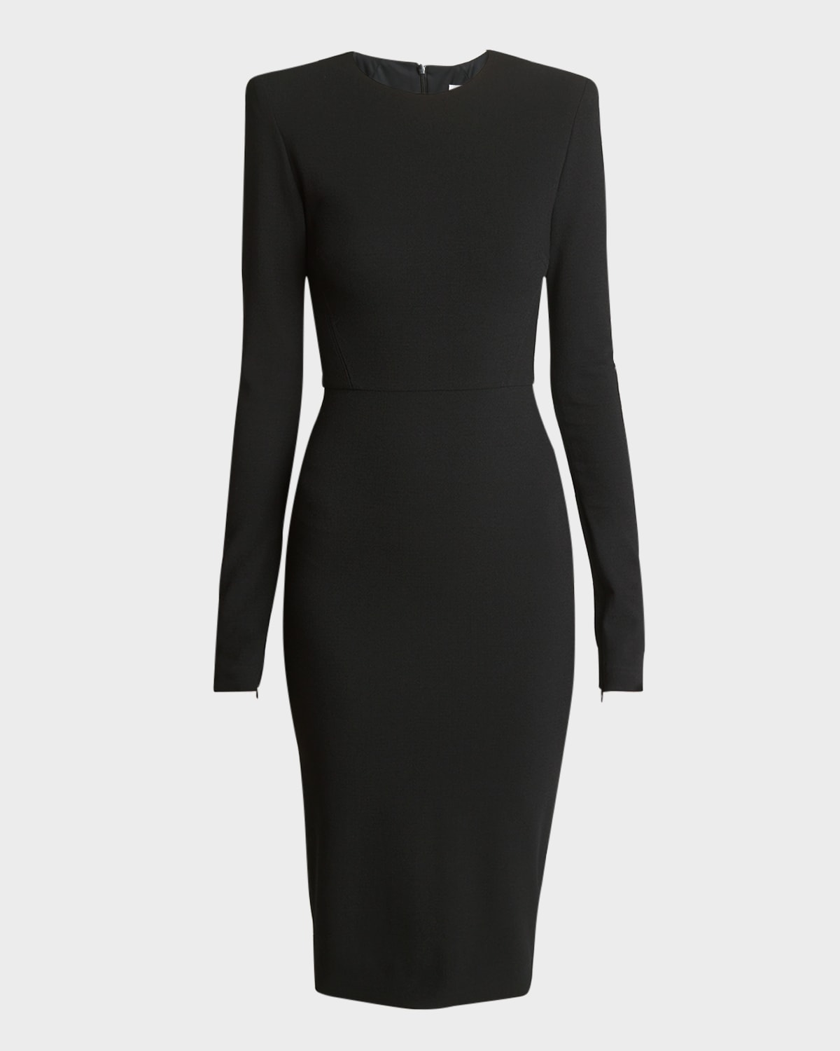 Shop Victoria Beckham Sheath Wool Midi Dress In Black