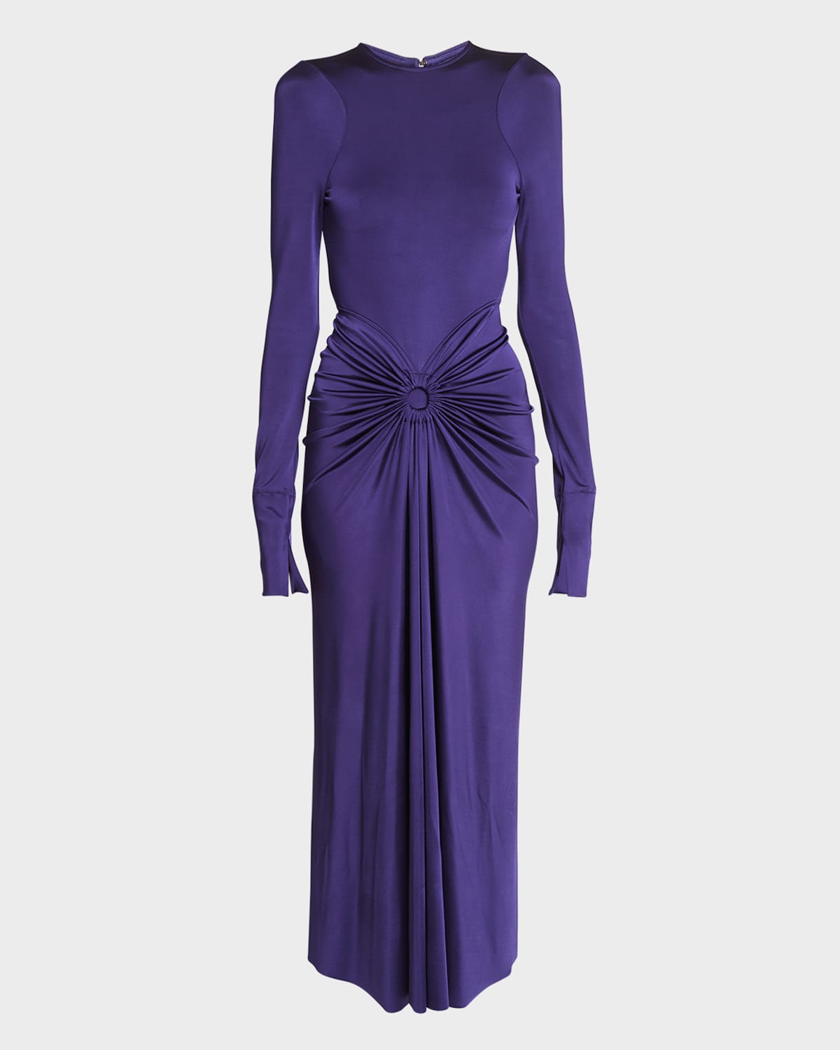 Shop Victoria Beckham Gathered Circle Midi Dress In Ultraviolet