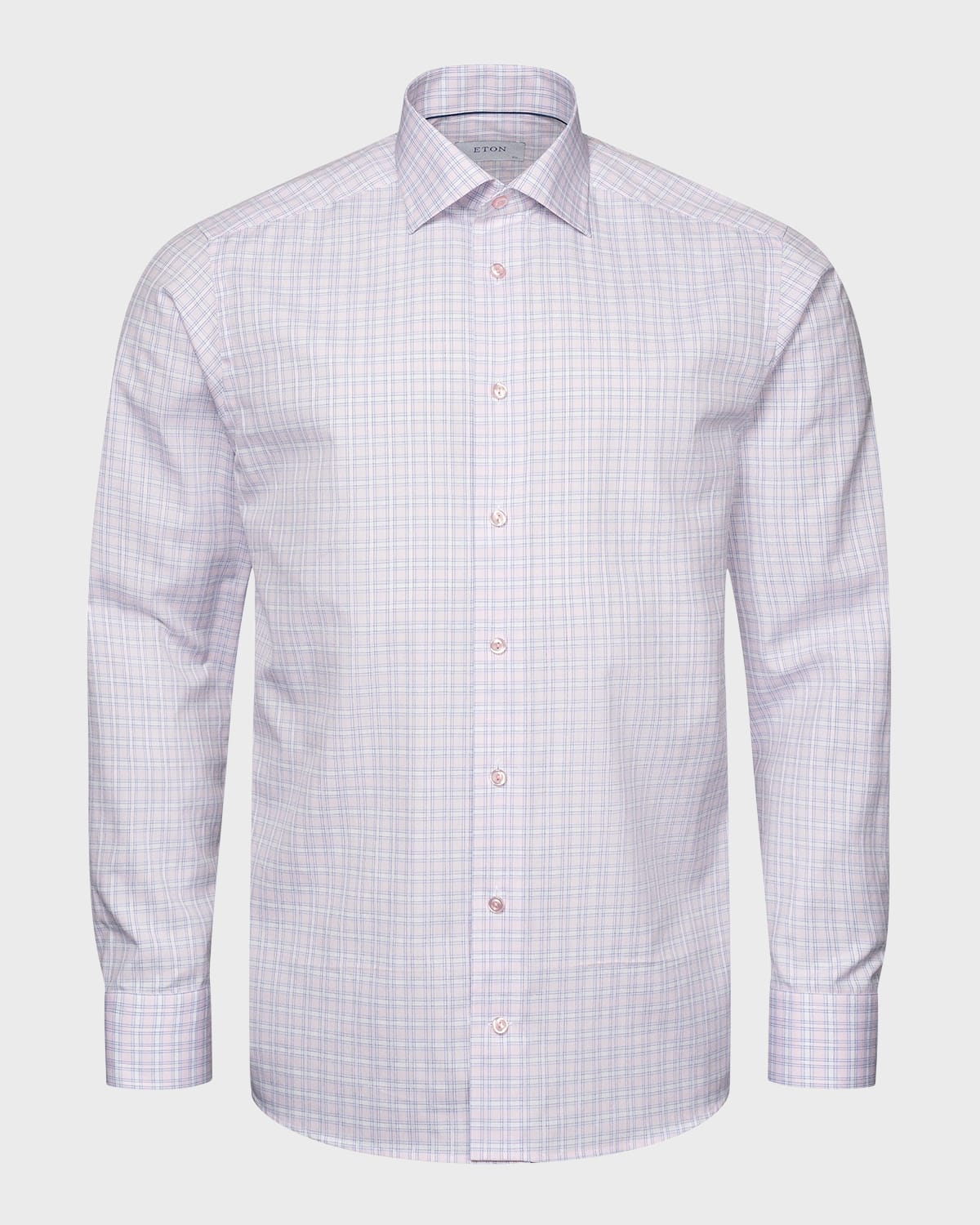 Shop Eton Men's Contemporary Fit Check Shirt In Pink/red