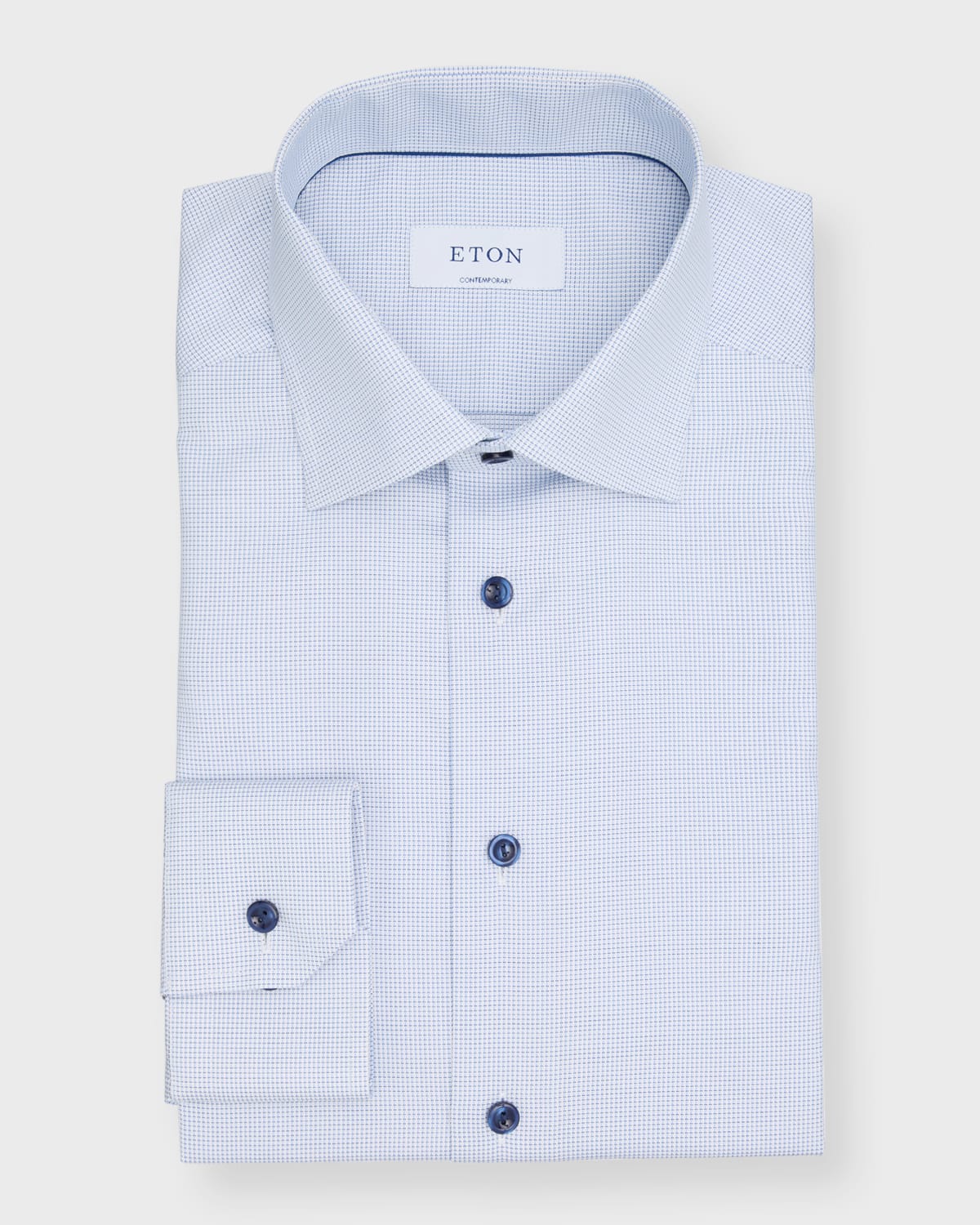 Shop Eton Men's Contemporary Fit Dobby Shirt In Blue