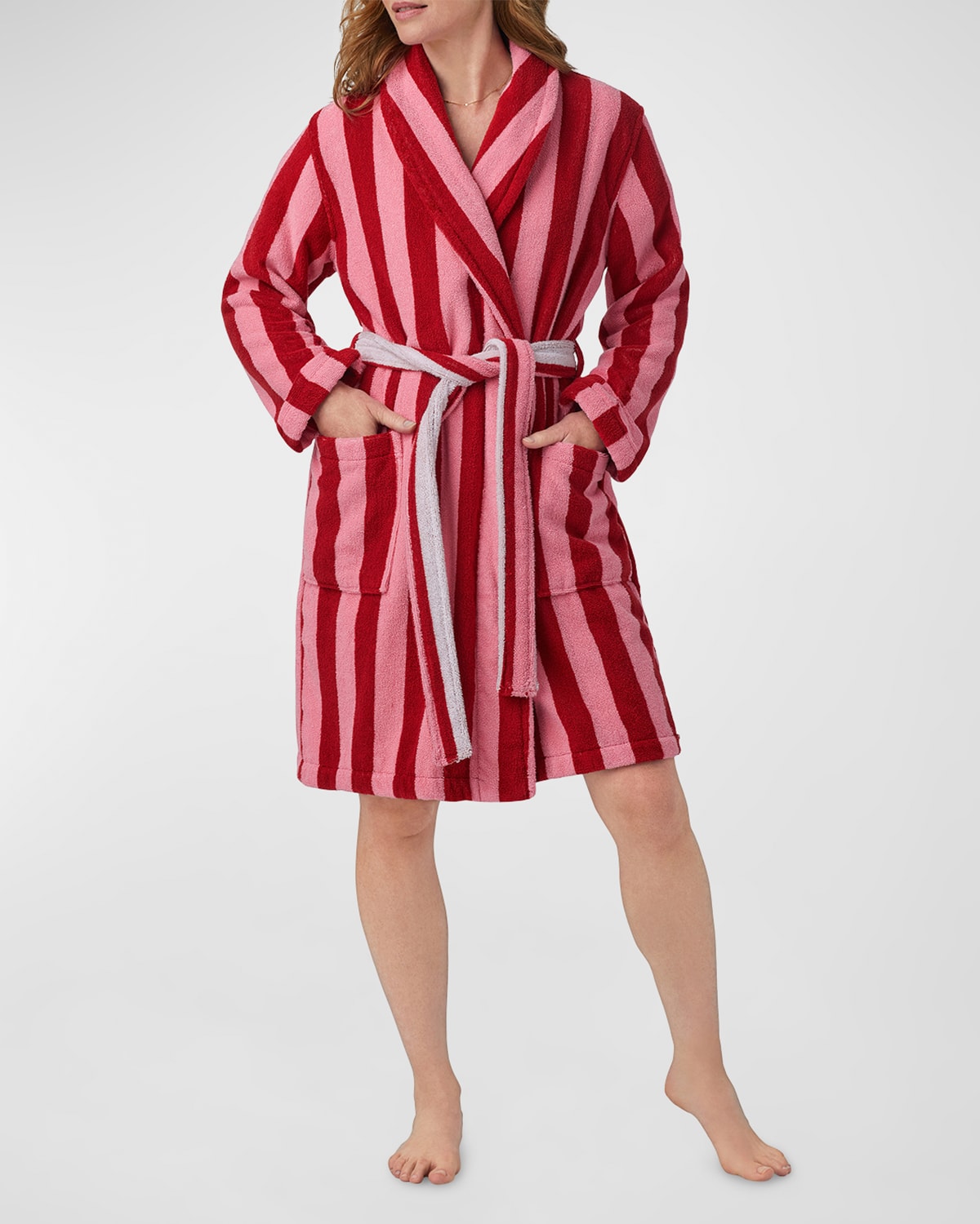 Bedhead Pajamas Unisex Striped Turkish Terry Robe In Cottage Stripe