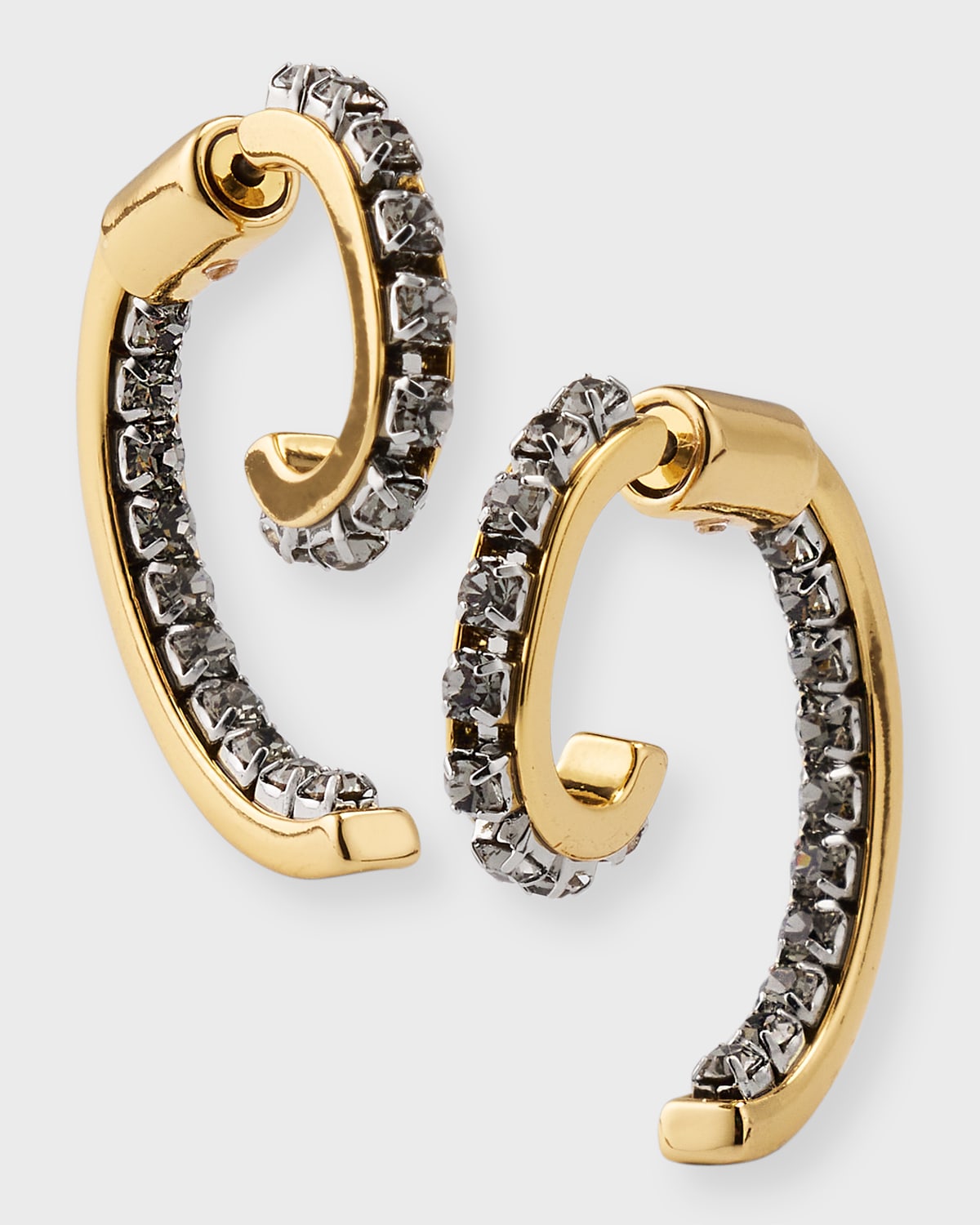Demarson Luna Mini Rhinestone Earrings In Gold Crystal
