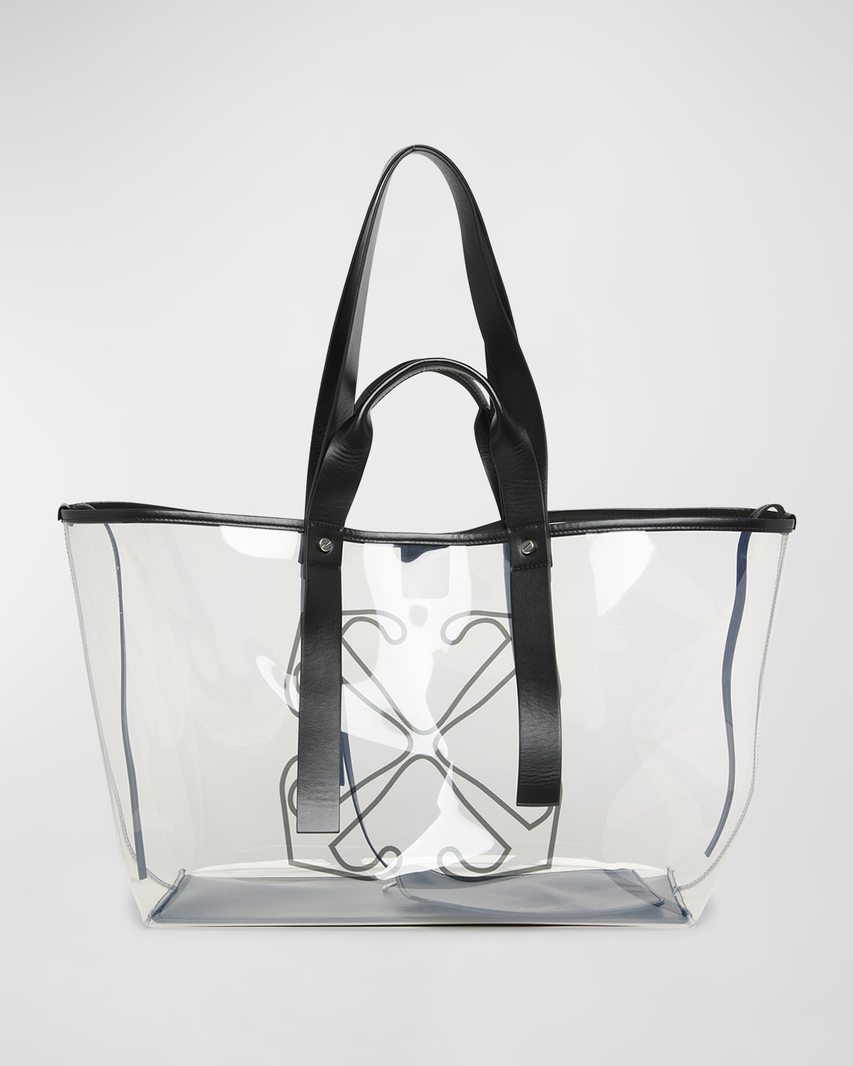 Off white clear tote bag online
