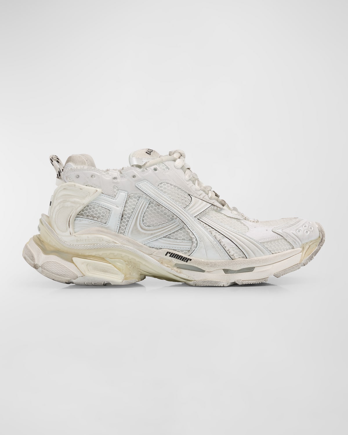 Balenciaga Men's Mesh Runner Sneakers In 9000 White