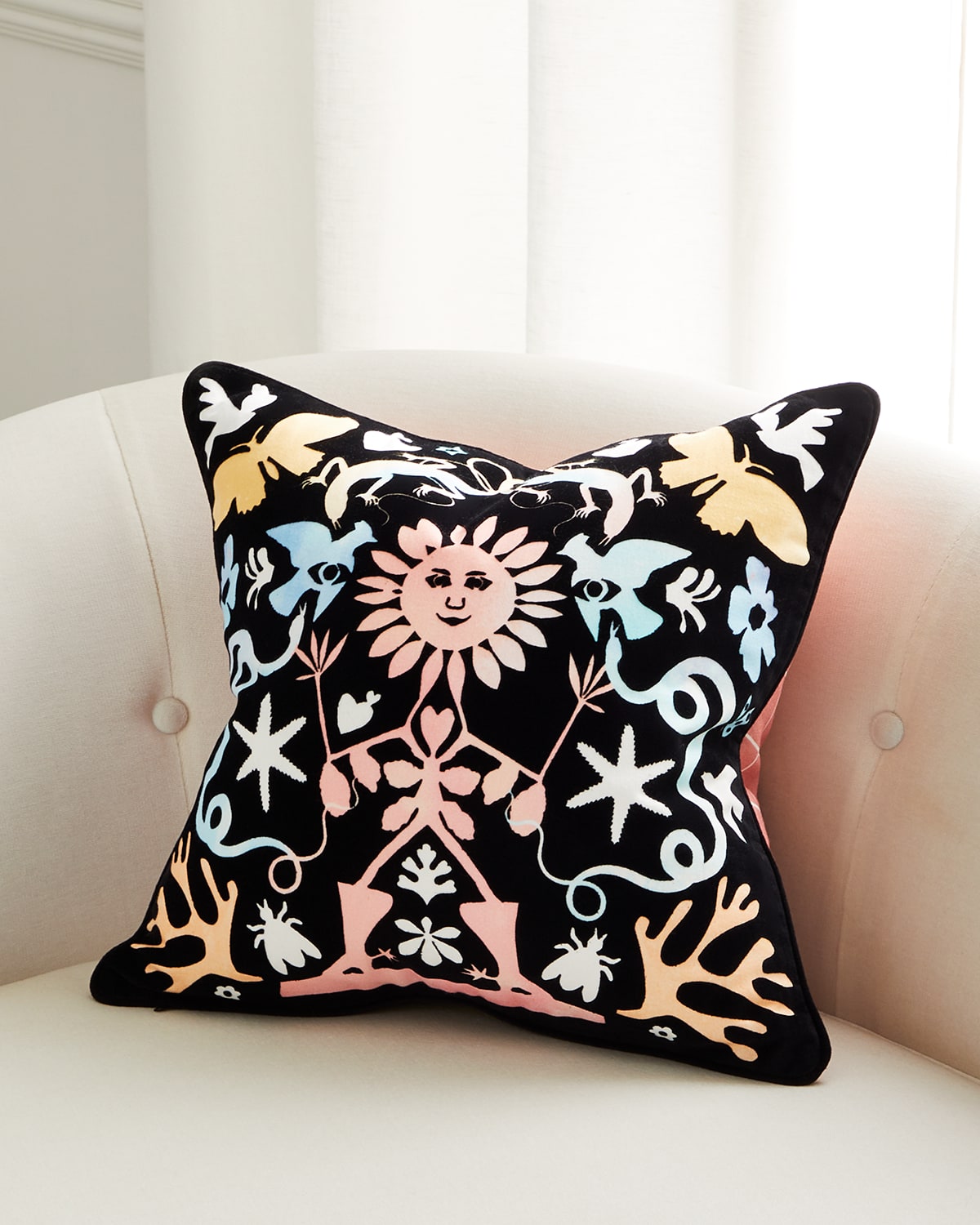 Christian Lacroix Reve De Papier Cushion, 20" Square In Black