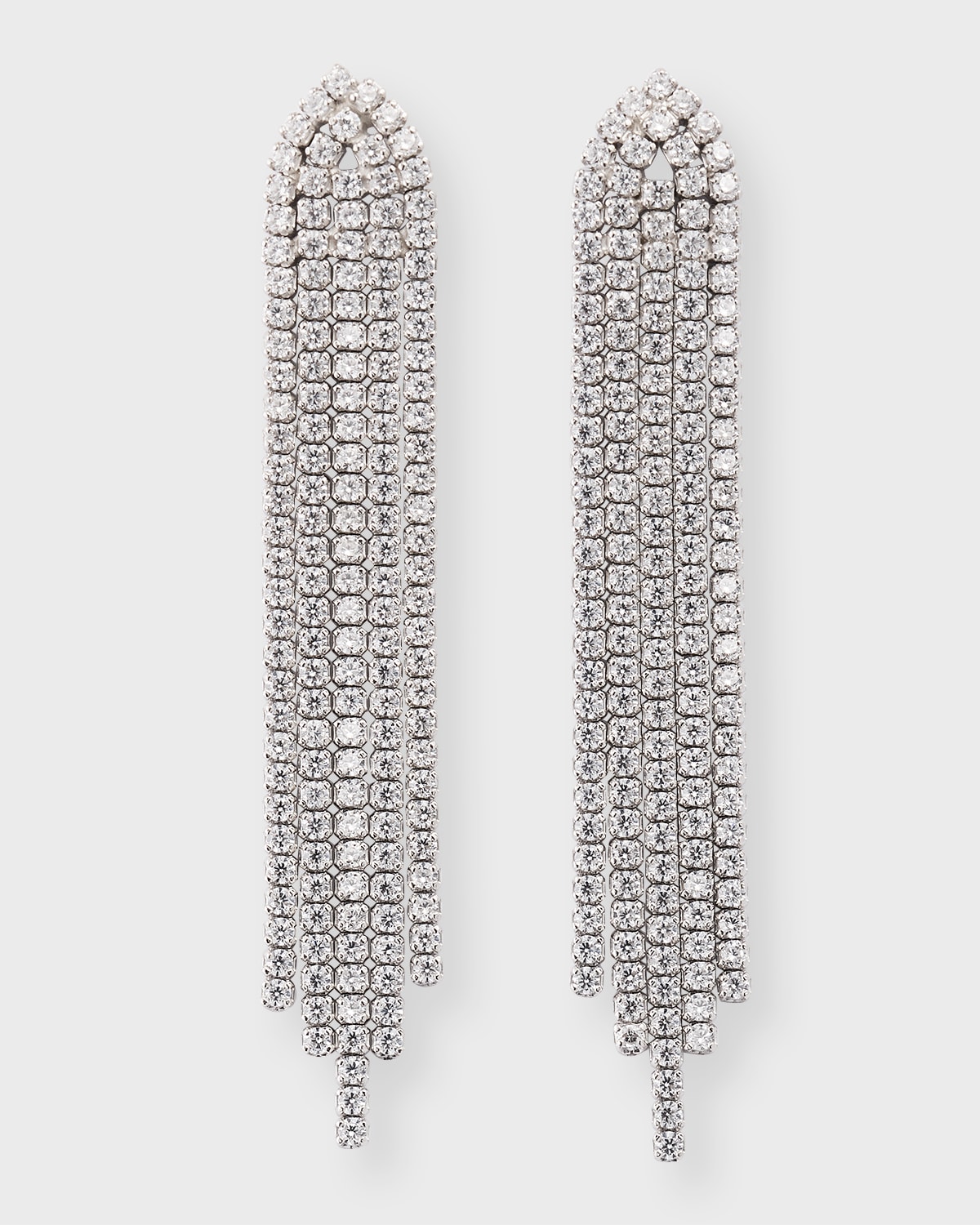 Tai Cubic Zirconia Fringe Earrings In Silver