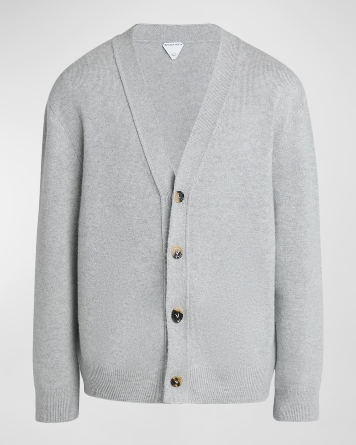 Bottega Veneta Grey Cashmere Cardigan In Lt.grey