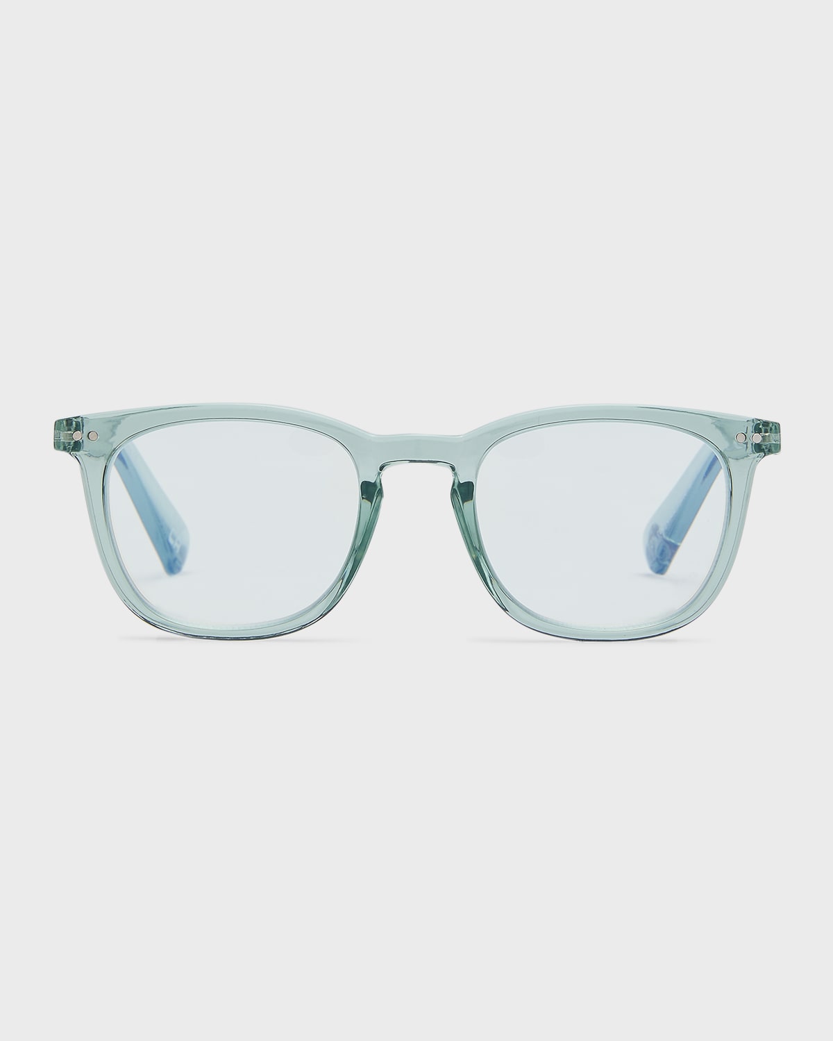 The Book Club The Whirl Acetate Square Reading Glasses In Pewter