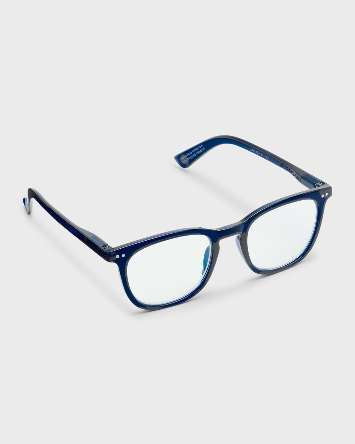 The Book Club The Whirl Acetate Square Reading Glasses In Ink Blue