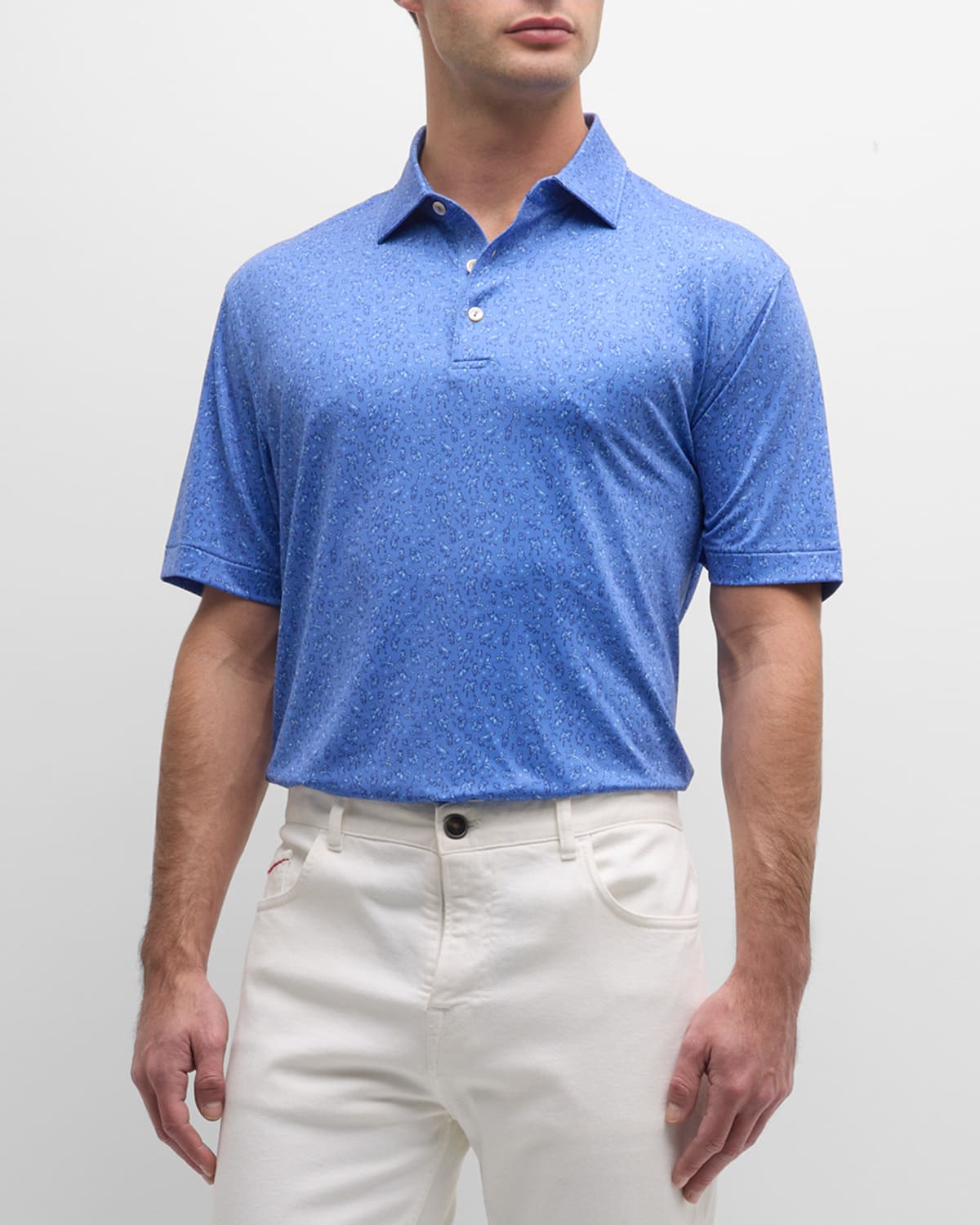 Shop Peter Millar Men's Good Boy Performance Jersey Polo Shirt In Bondi Blue